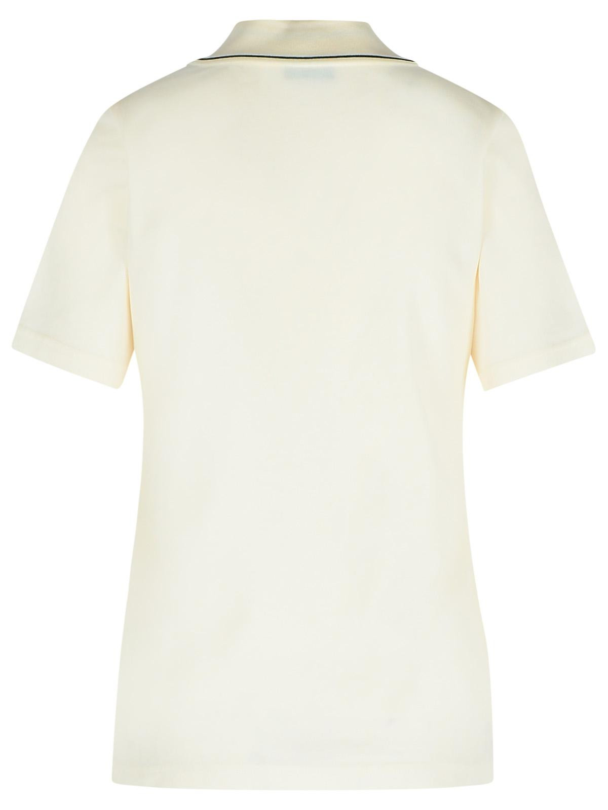 Moncler Ivory Cotton Polo Shirt Women - 3