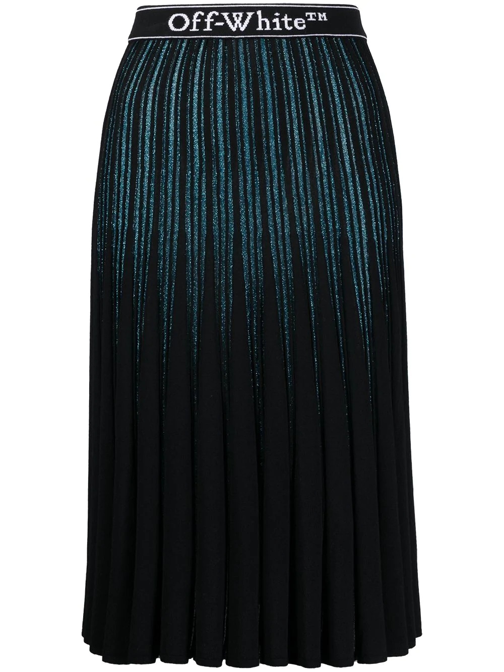 glitter-stripe pleated skirt - 1