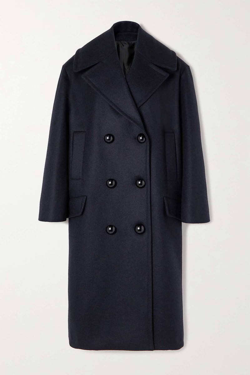 Double-breasted wool coat - 1