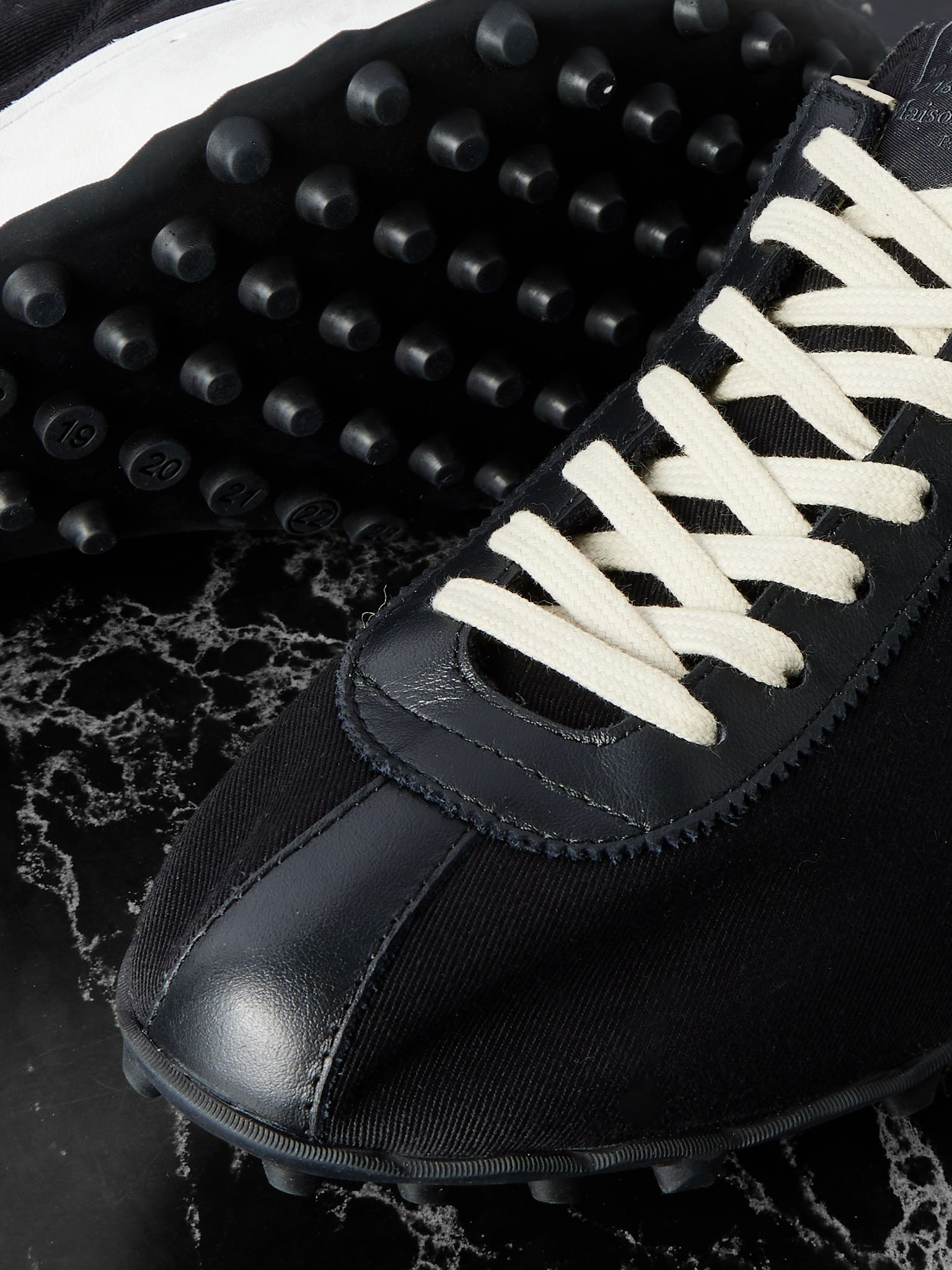 Sprinter leather and suede-trimmed twill sneakers Black - 4