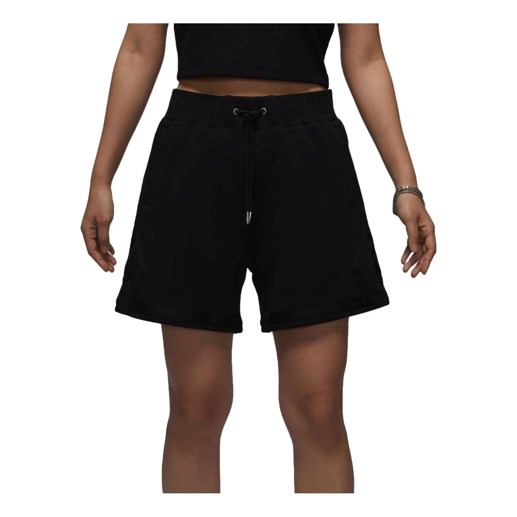 (WMNS) Air Jordan Flight Diamond Fleece Shorts Asia Sizing 'Black' FV7057-010 - 1