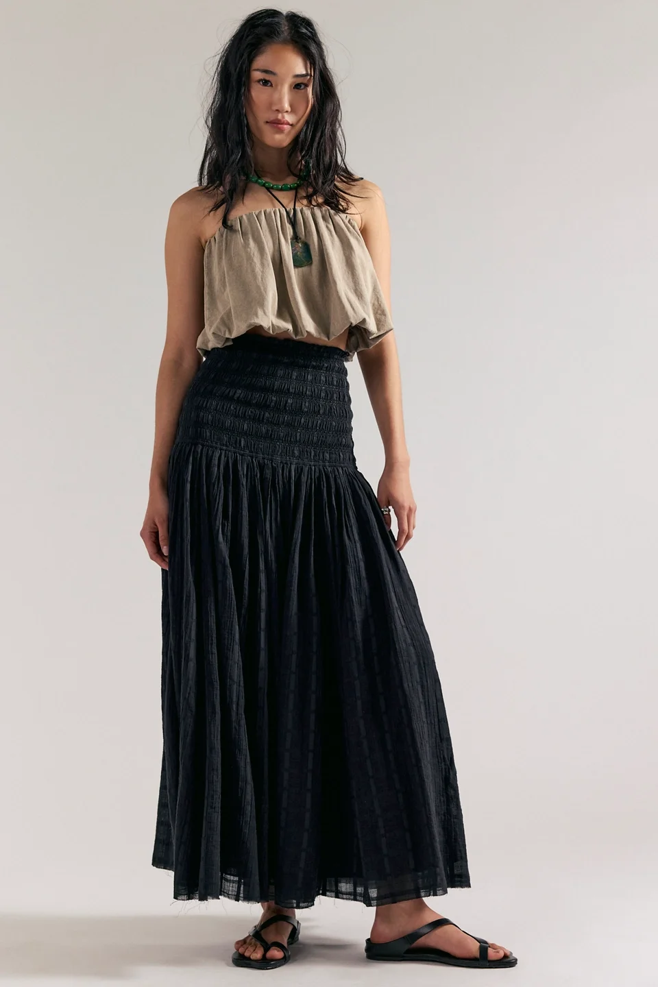 Raven Solid Convertible Maxi Skirt - 1