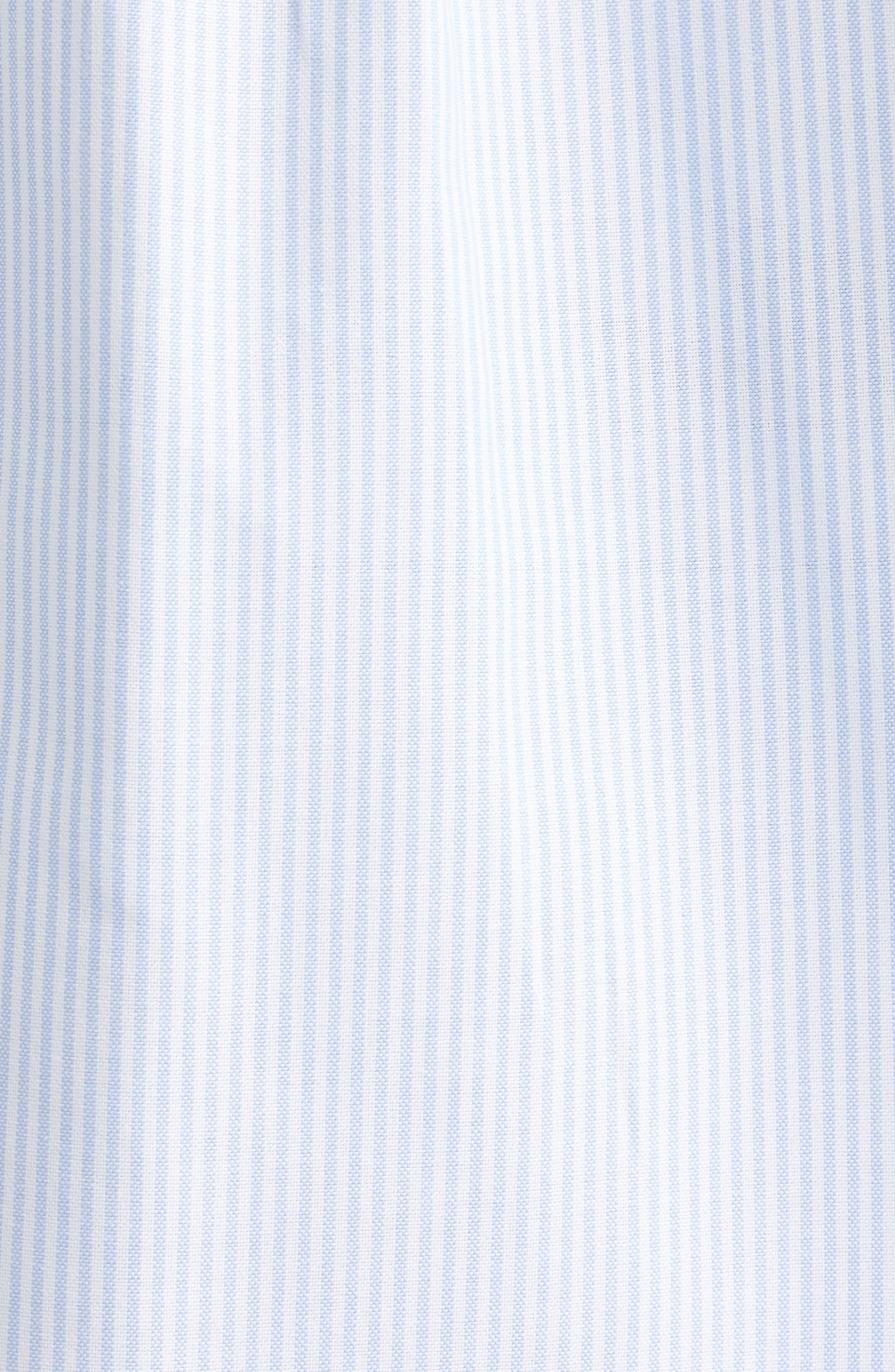 Sporty & Rich Serif Logo Oxford Boxer Shorts in Blue/White Thin Stripe at Nordstrom - 7