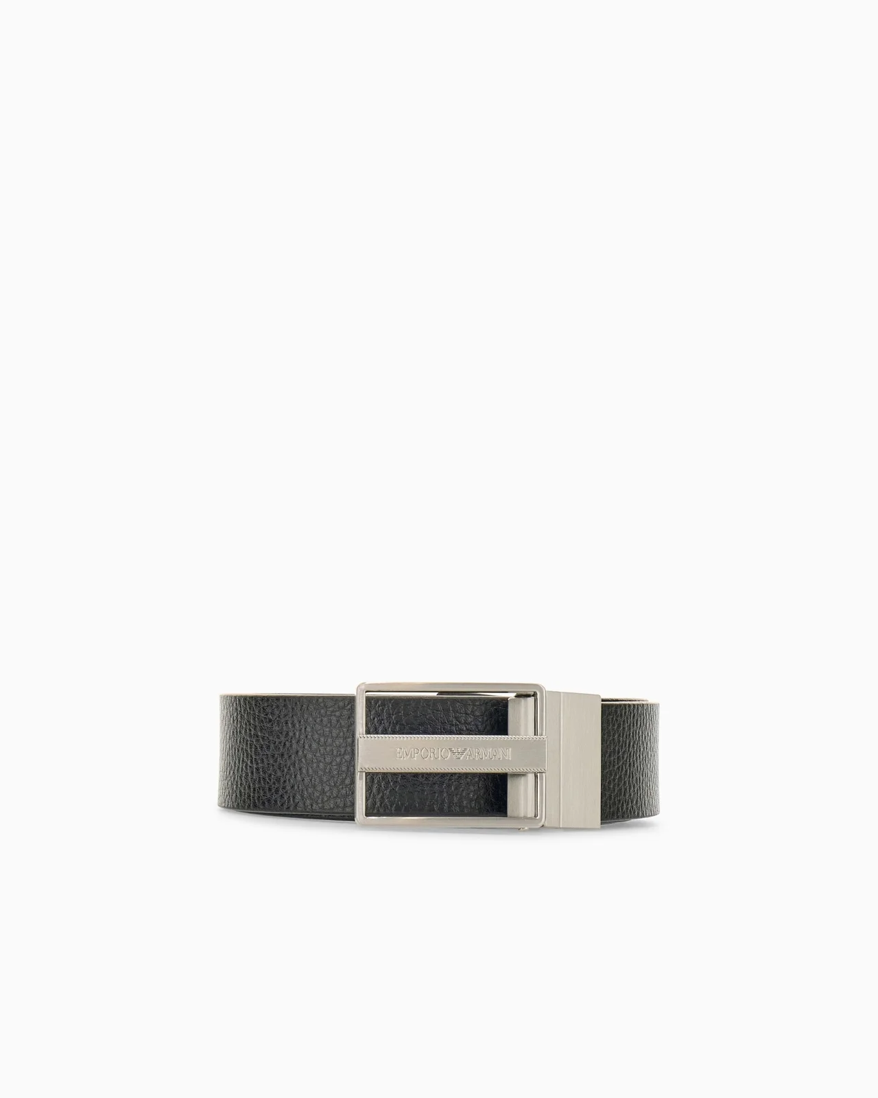 REVERSIBLE LEATHER BELT WITH A RECTANGULAR PLAQUE BUCKLE - 1