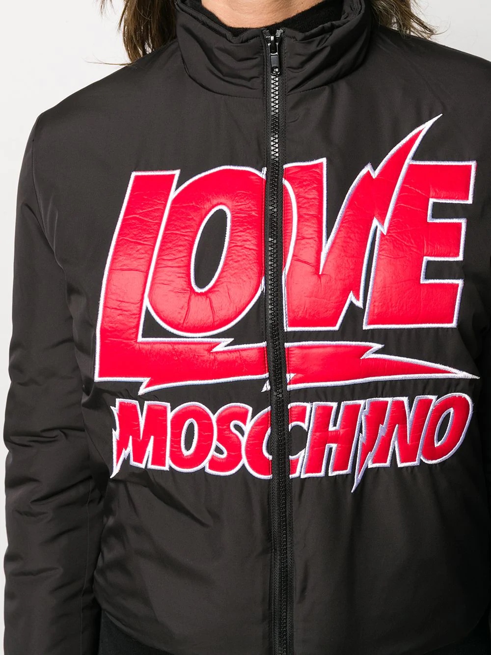 padded logo bomber jacket - 5