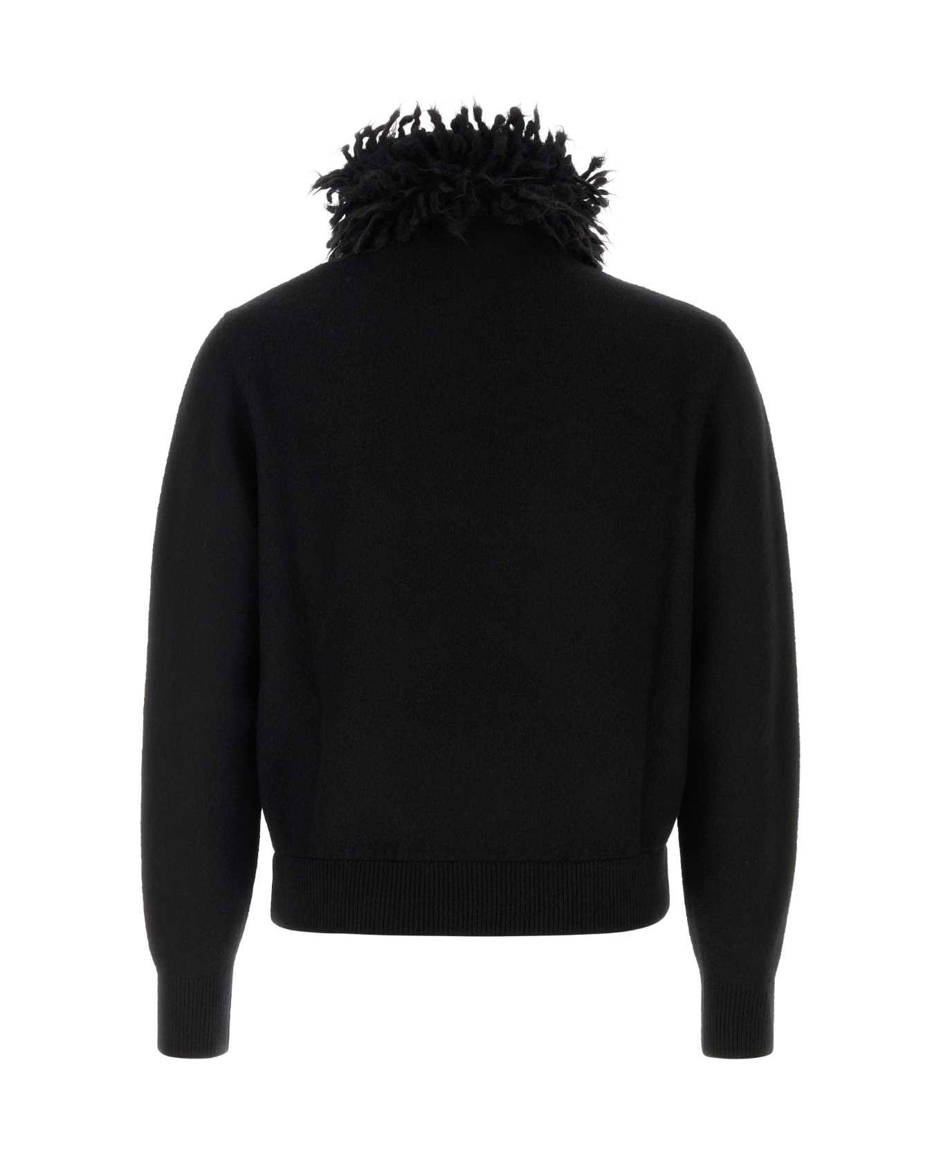 Black Wool Blend Sweater - 2