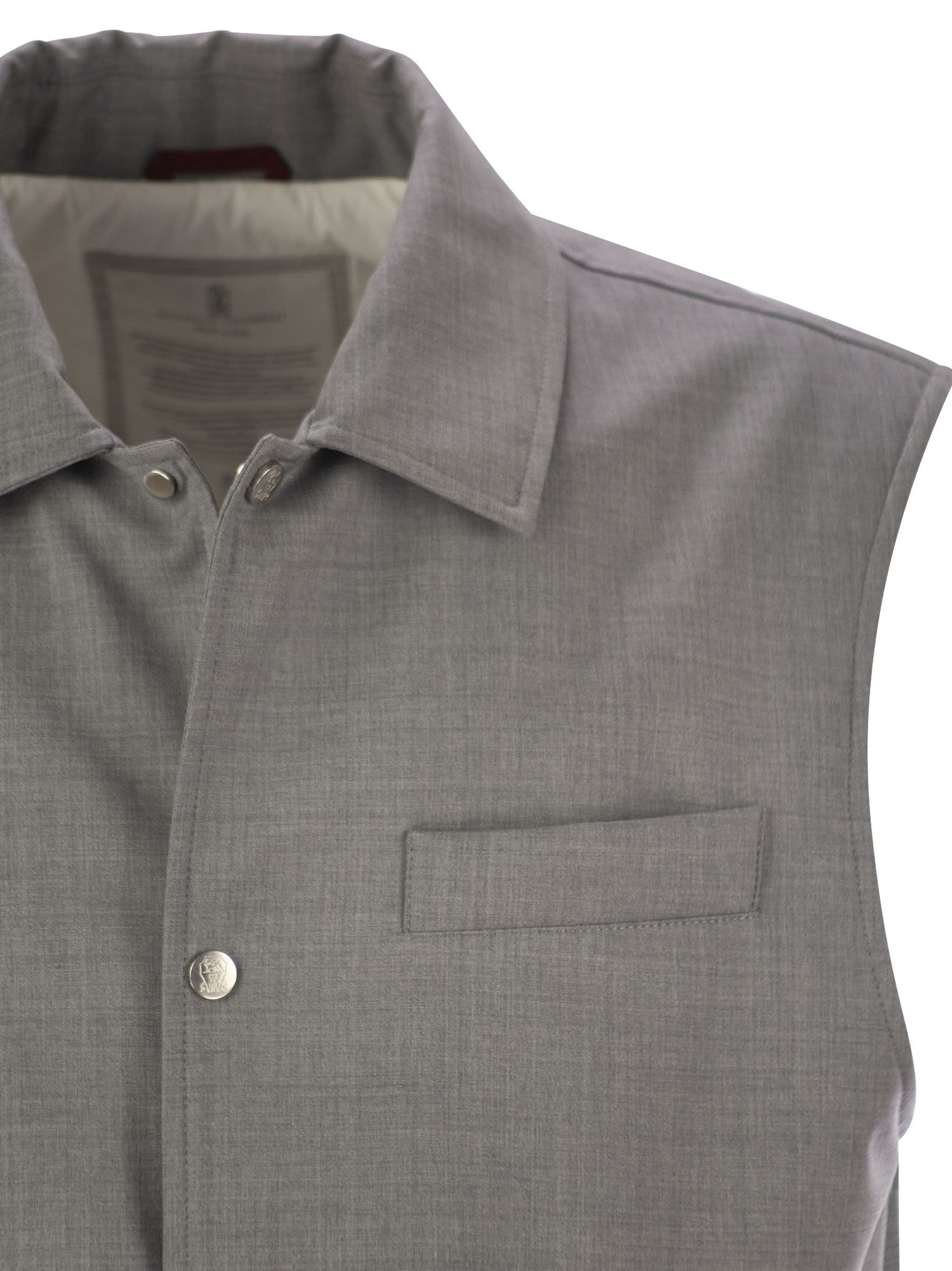 Brunello Cucinelli Men Sleeveless Jacket In Virgin Wool - 4