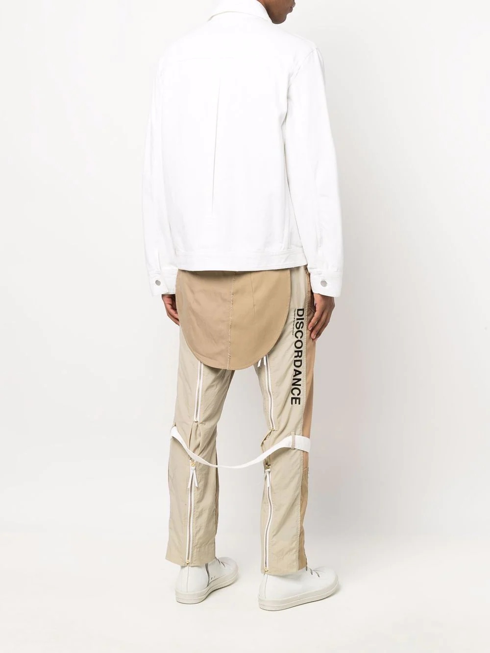 straight-leg panelled trousers - 6