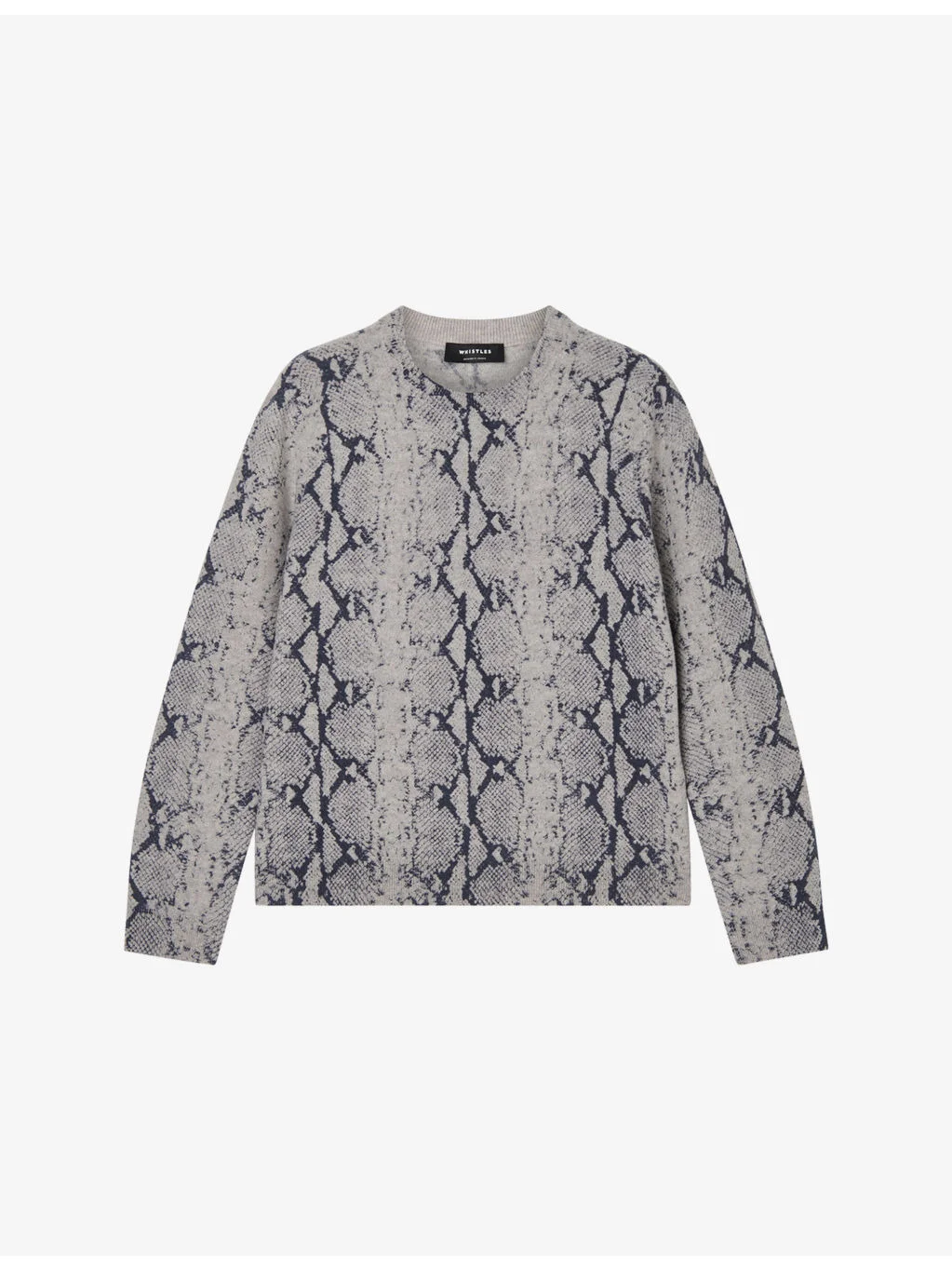 Snakeskin-Intarsia Regular-Fit Wool Jumper - 1