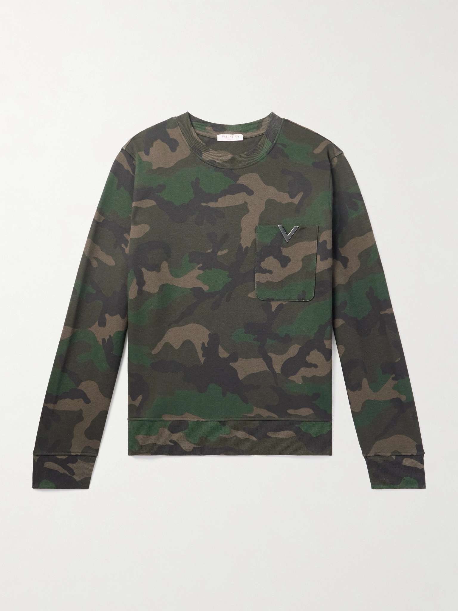 Logo-Appliquèd Camouflage-Print Cotton-Blend Jersey Sweatshirt - 1