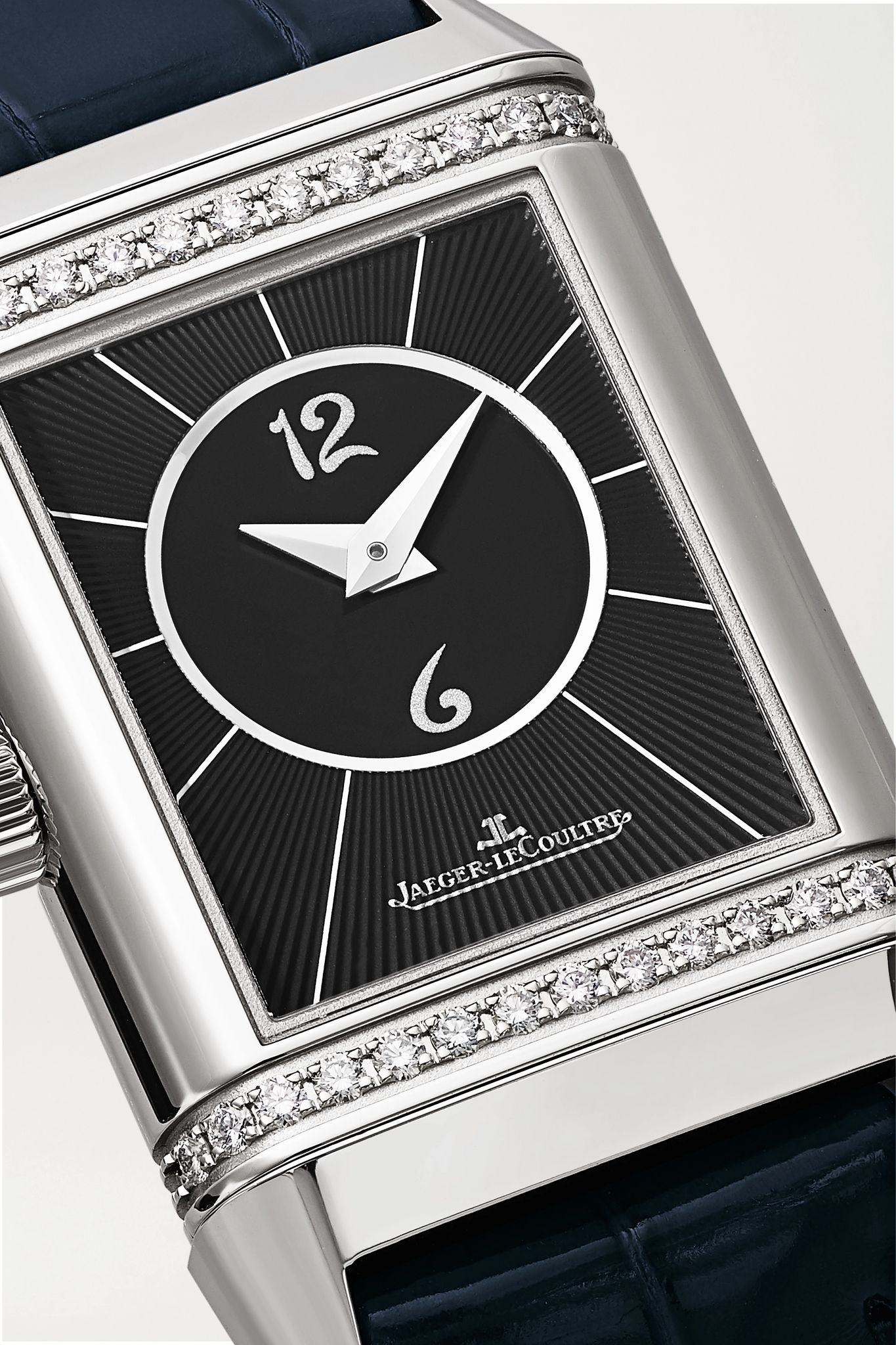 Reverso Classic Duetto 21mm small stainless steel, alligator and diamond watch - 5