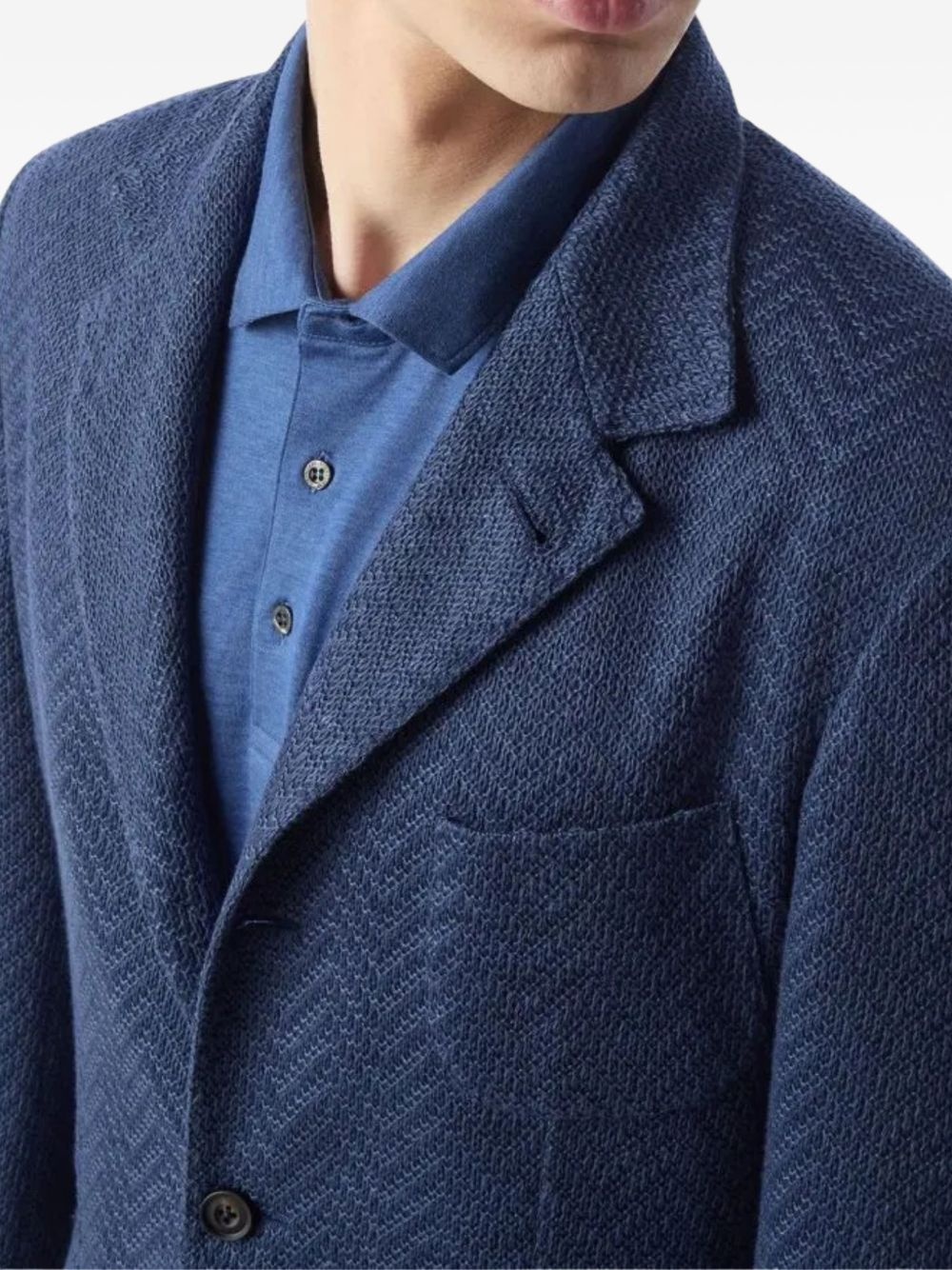 herringbone three-button jacket - 4