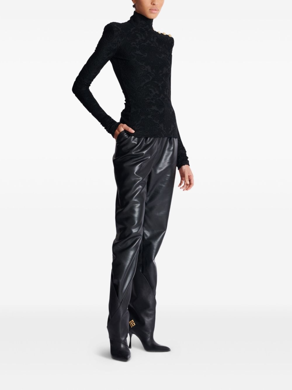 baroque-pattern long-sleeved top - 3