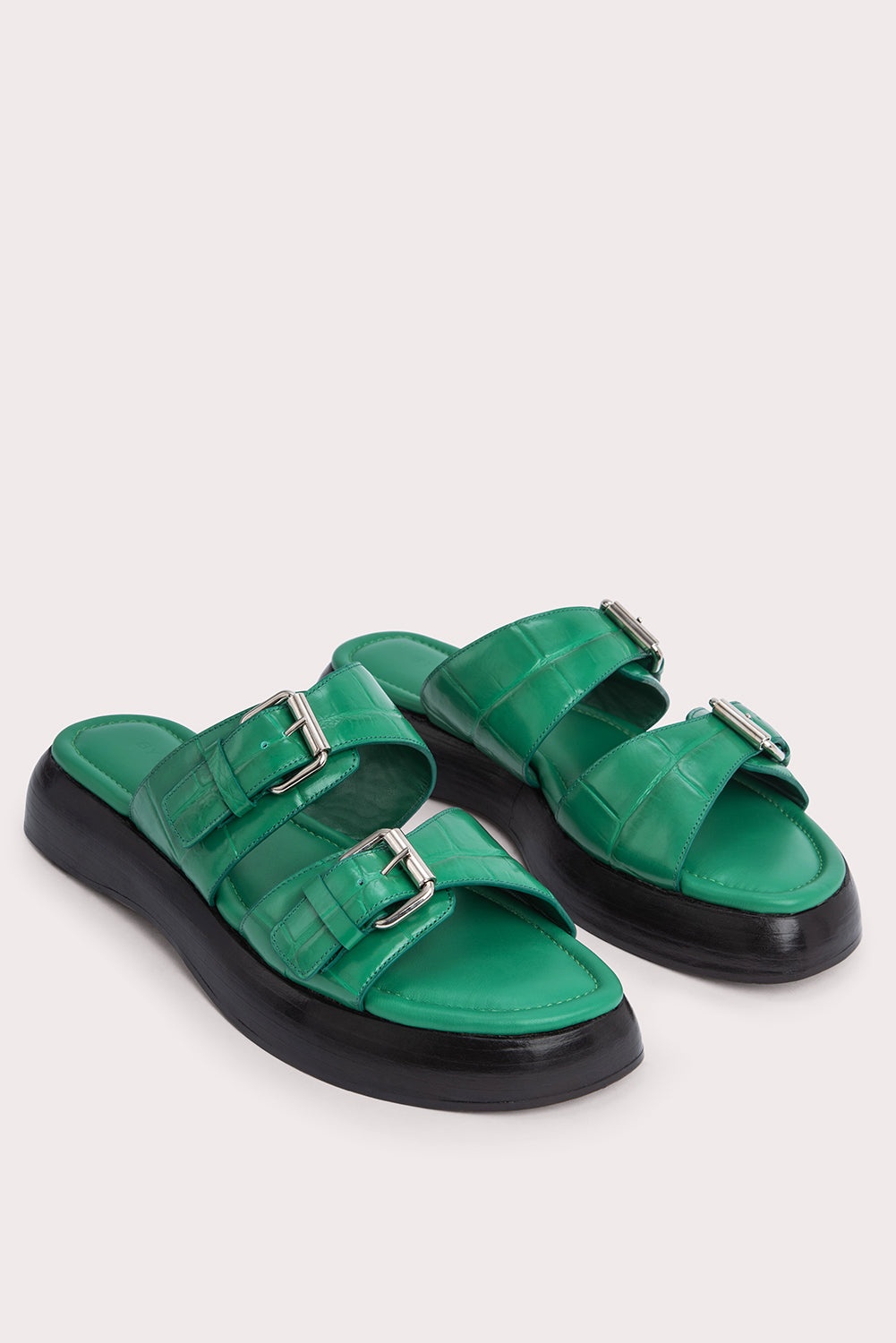 Wyatt Clover Green Maxi Croco and Nappa Leather - 2
