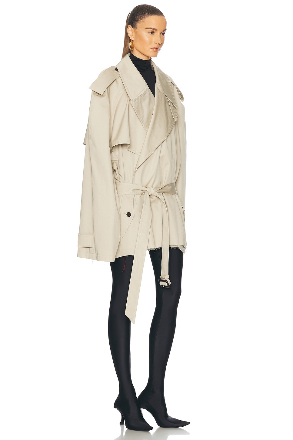 Cropped Trench Jacket - 2