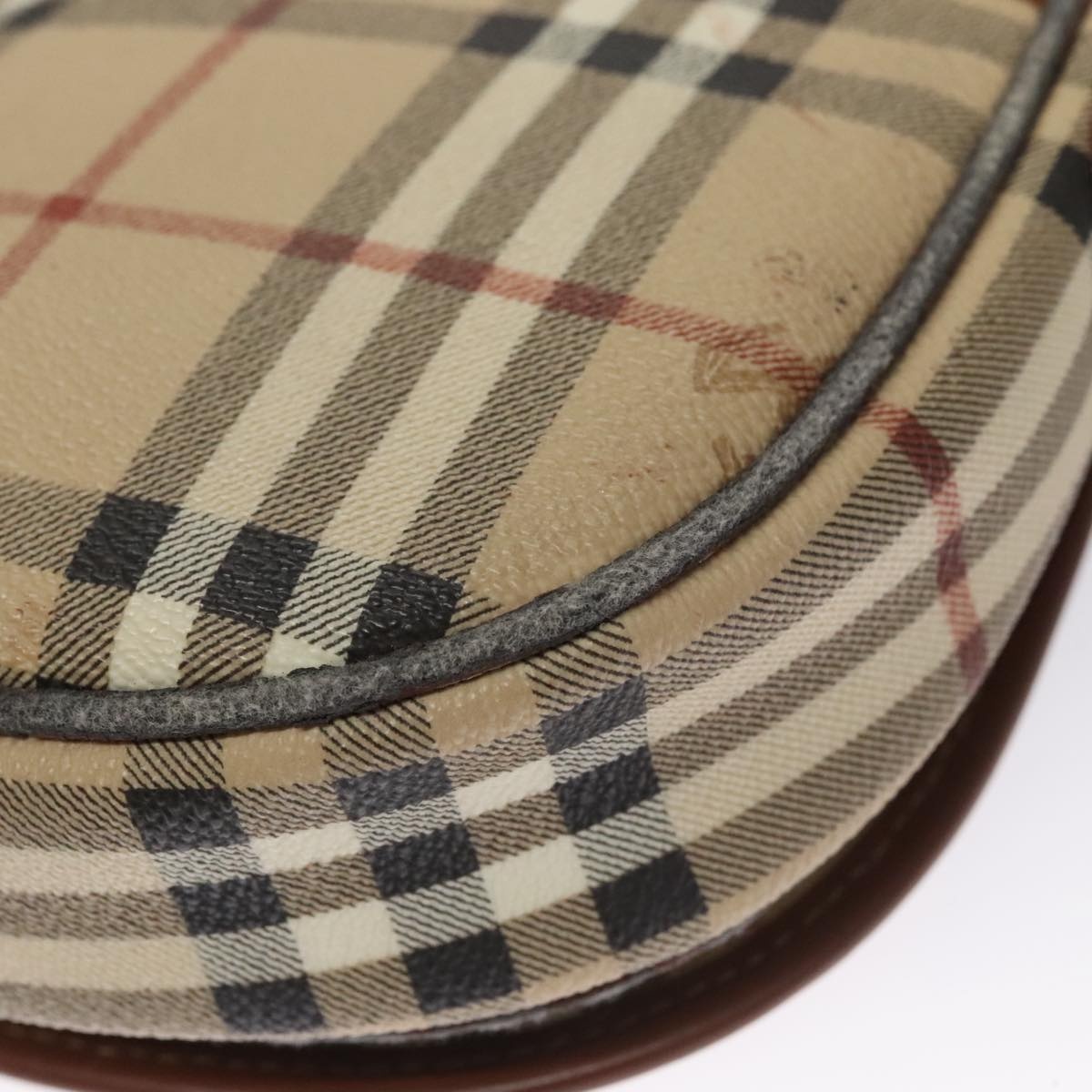 Burberry Nova Check Shoulder Bag Pvc Leather Beige - 12