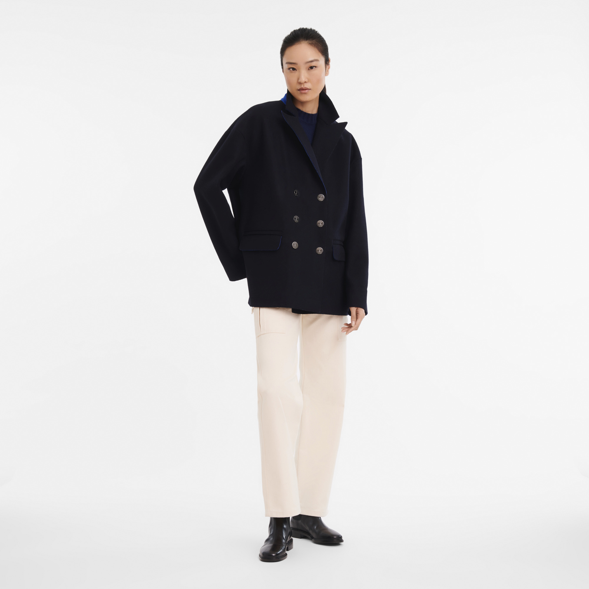 Fall-Winter 2023 Collection Pea coat Navy - OTHER - 4