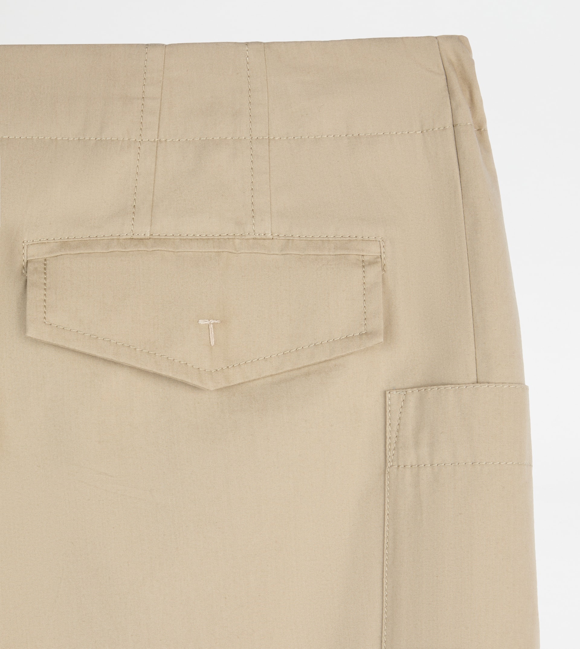 PANTS IN POPLIN WITH DRAWSTRING - BEIGE - 3