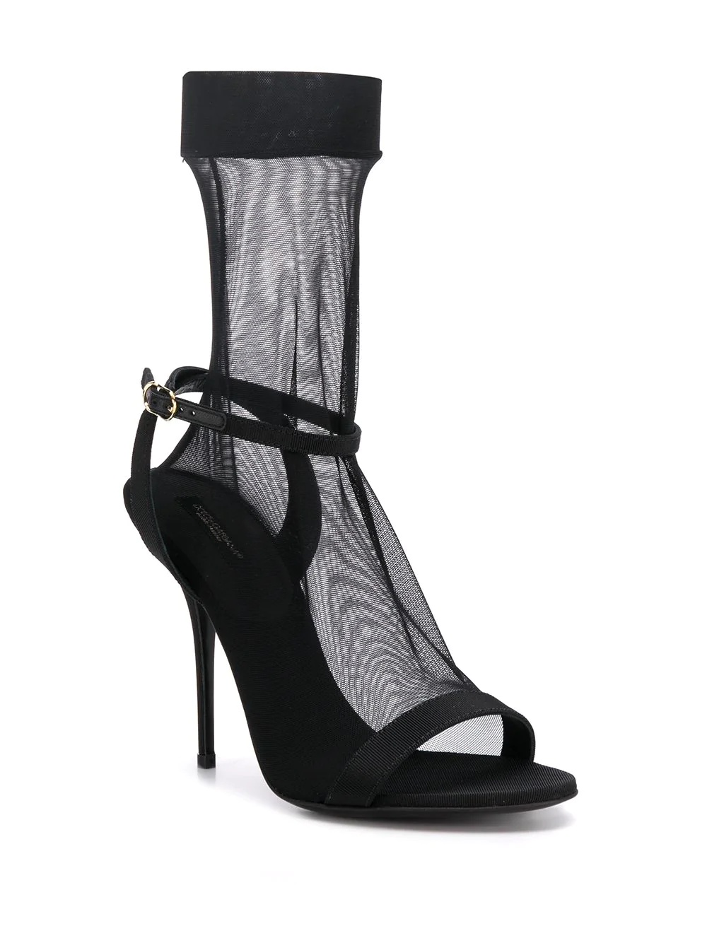 sheer sock-style stiletto sandals - 2