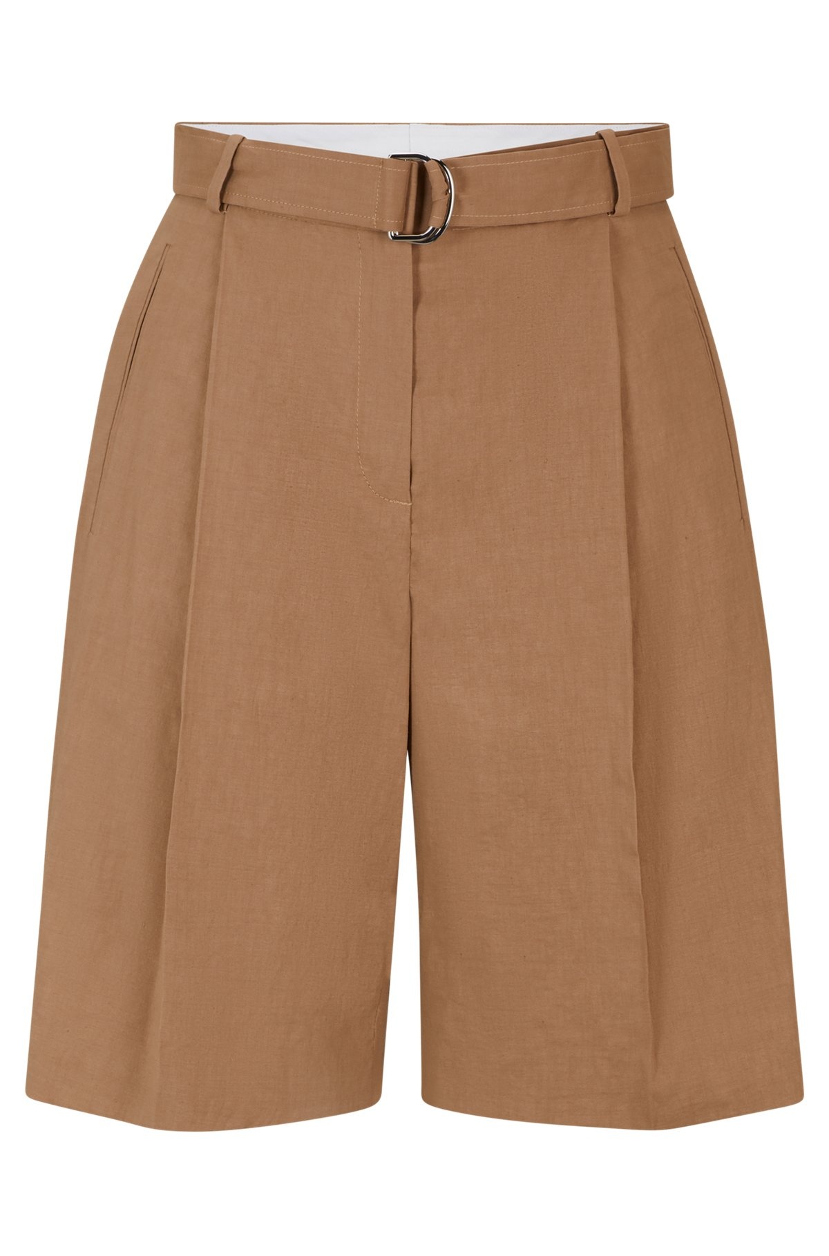 RELAXED-FIT SHORTS IN A STRETCH LINEN BLEND - 1