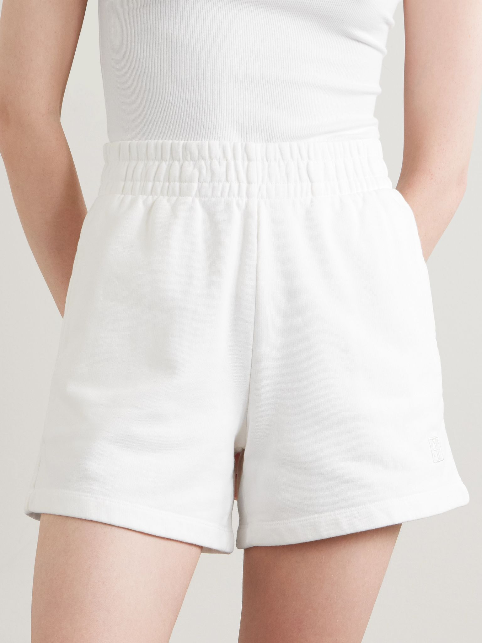 Kam embroidered cotton-jersey shorts White - 3