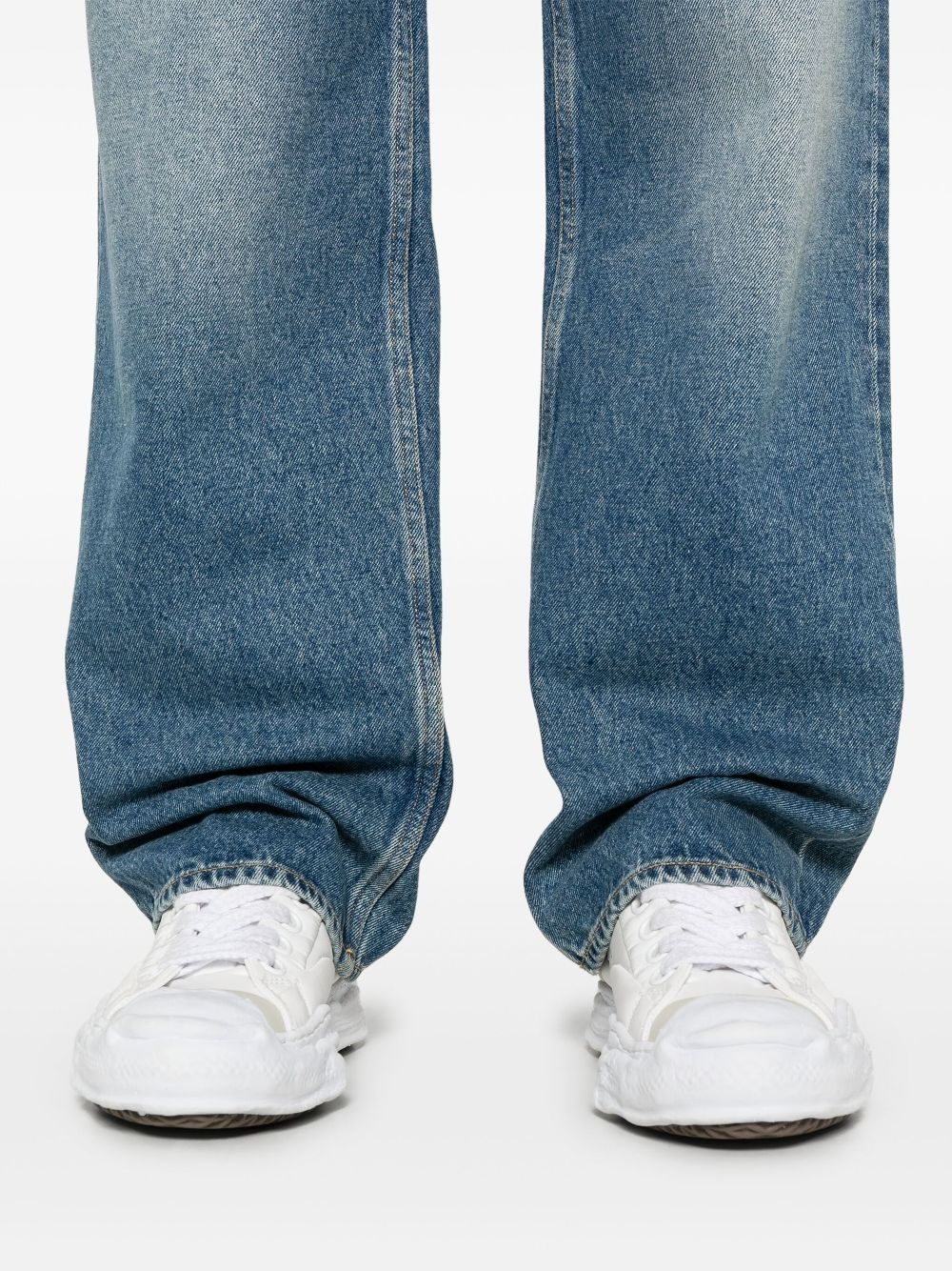 whiskering-effect jeans - 5