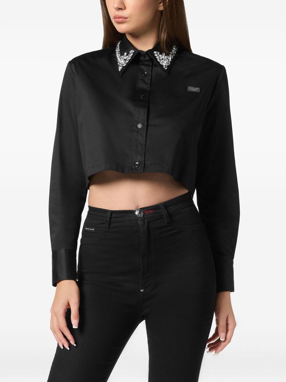 Gothic Plein Cropped shirt - 3