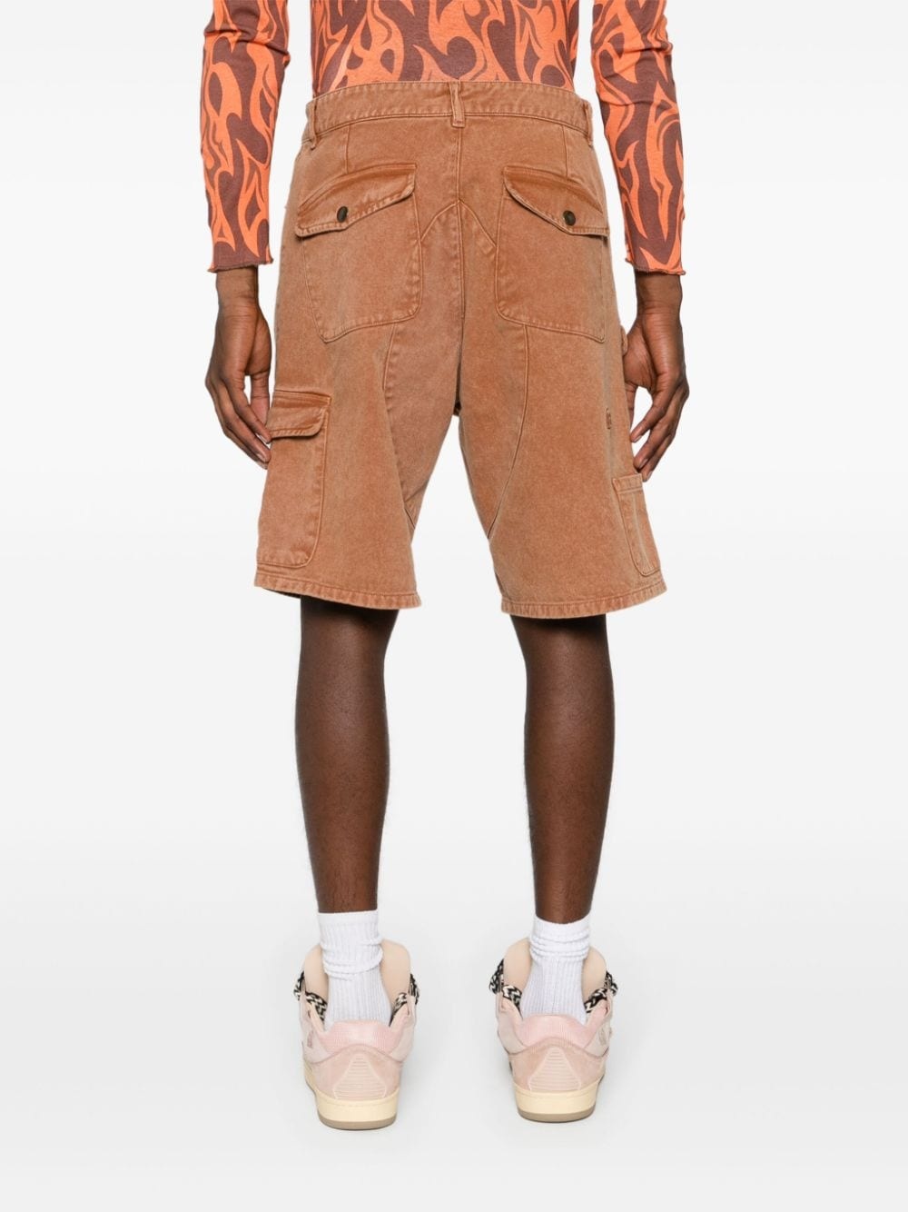 denim cargo shorts - 4