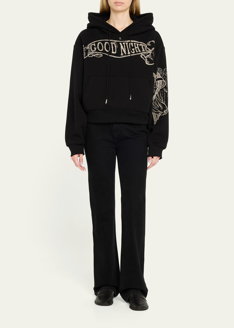 Wiederhoeft Good Night Embroidered Cropped Hoodie outlook