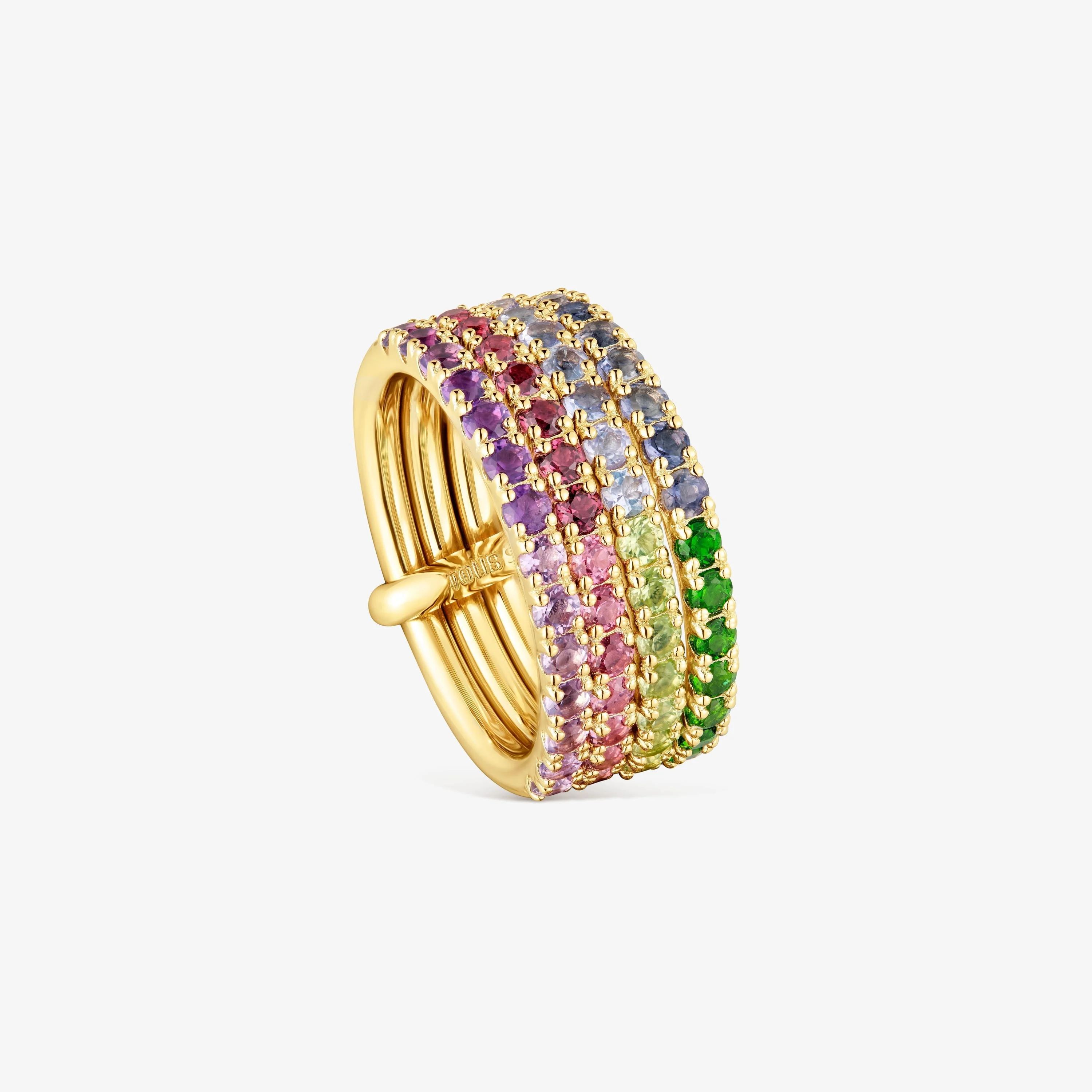 18K gold vermeil cuadruple ring with gemstones TOUS Straight - 1