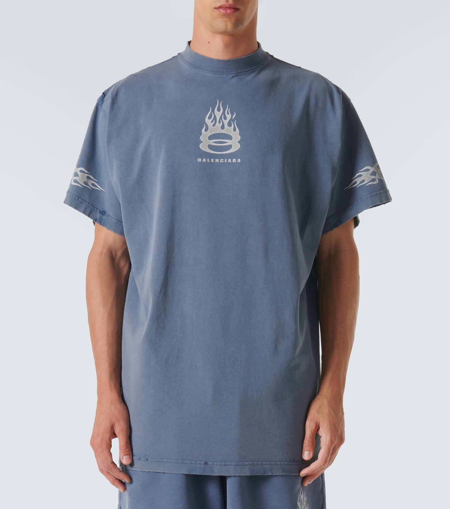 BALENCIAGA Burning Unity cotton jersey T-shirt | REVERSIBLE