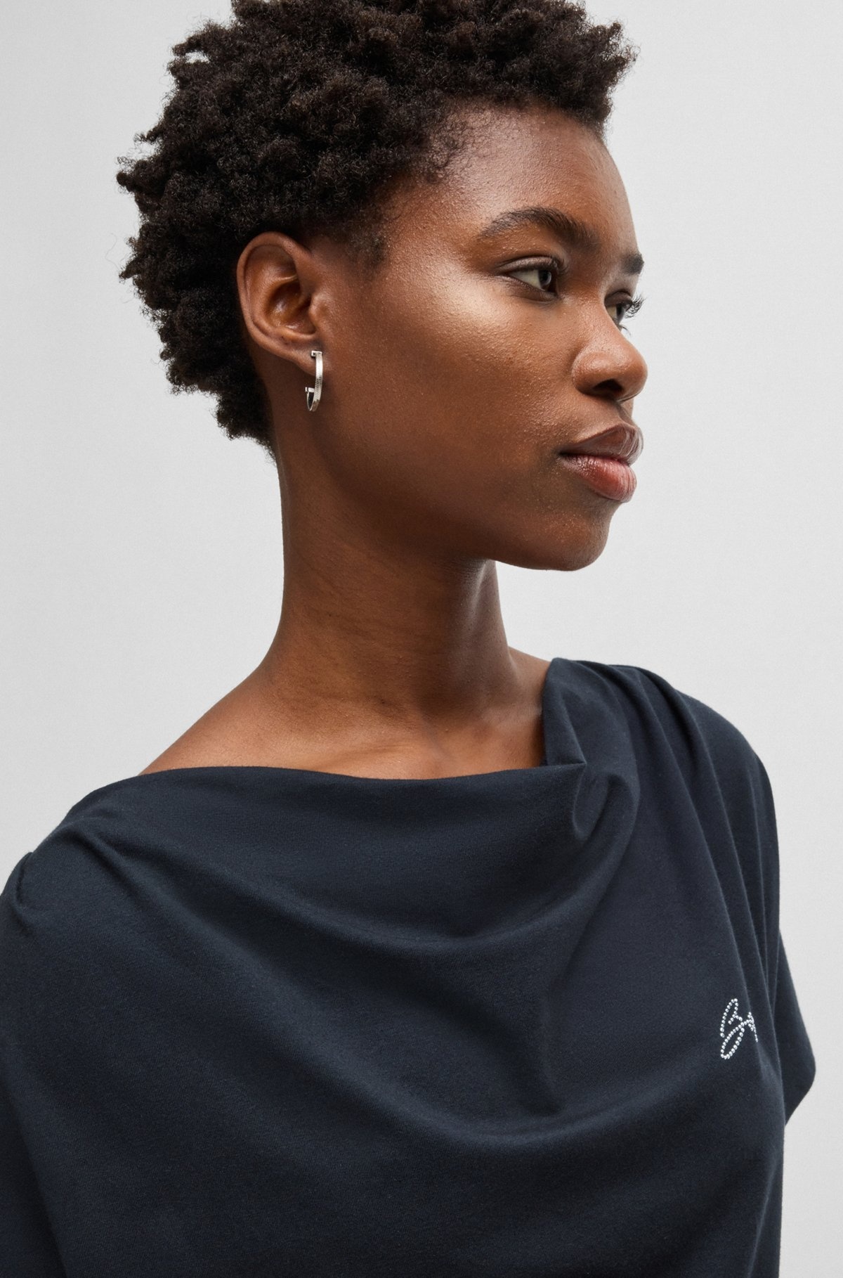 T-SHIRT DRESS WITH CRYSTAL LOGO - 4