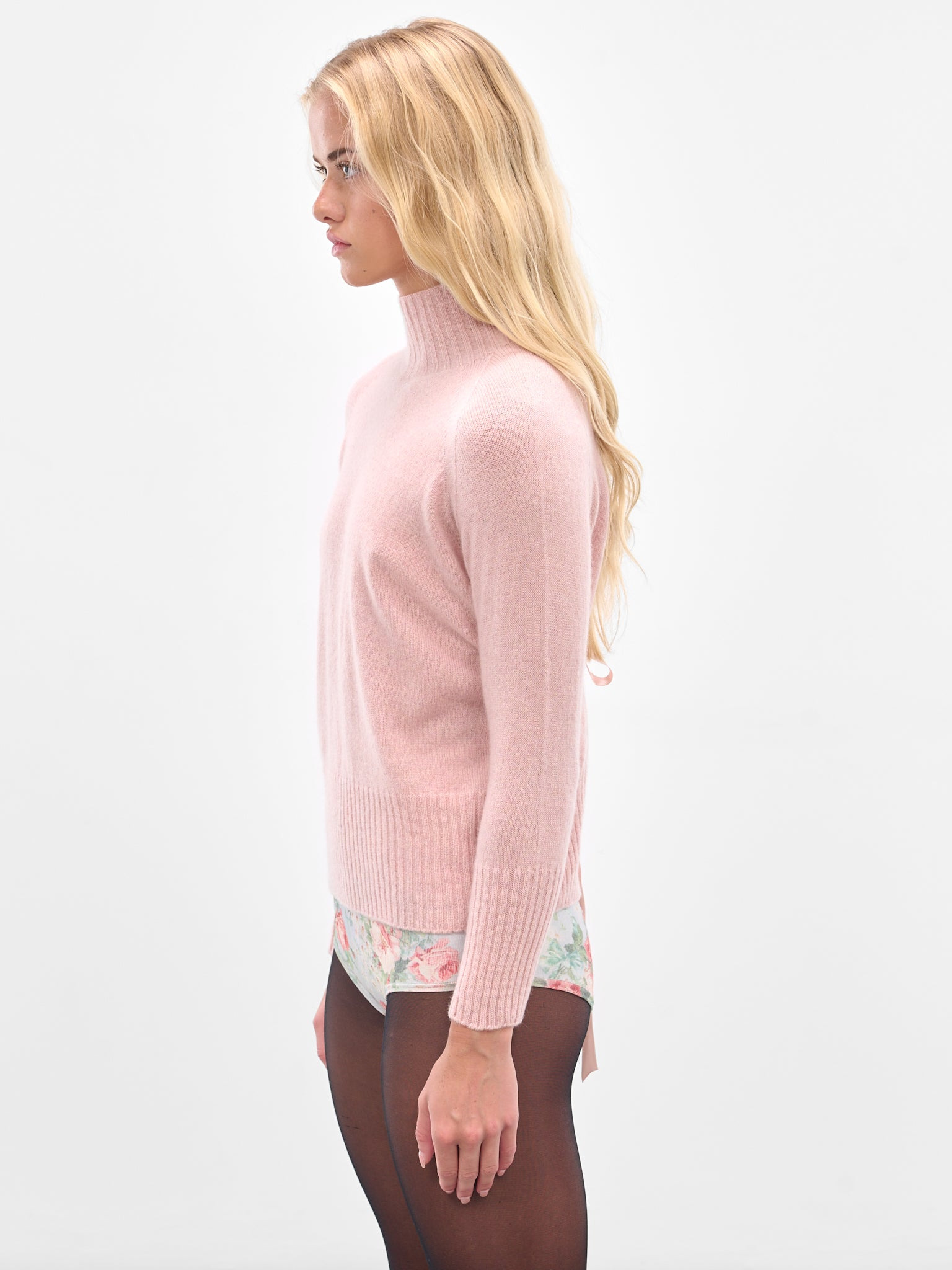 Pink Cashmere Open Back Jumper - 2