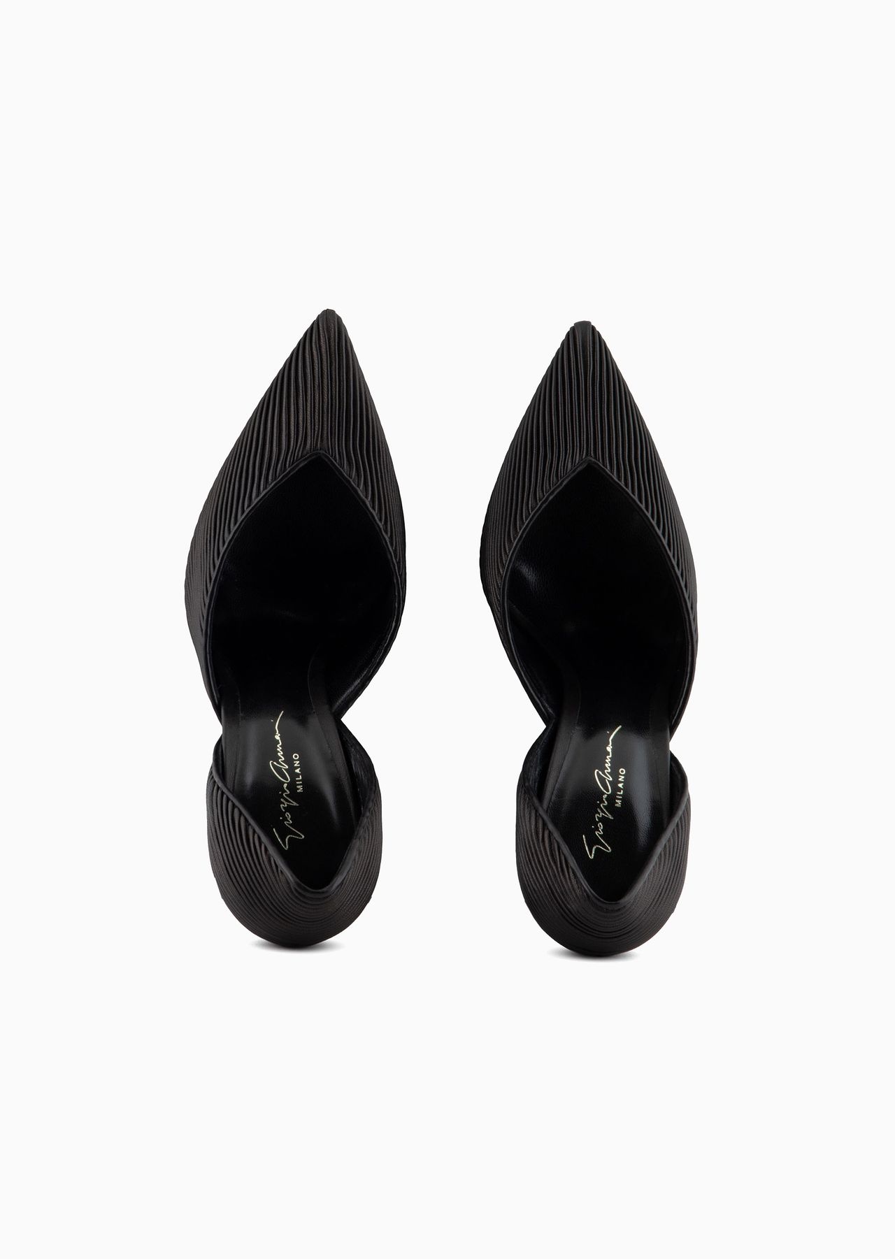 Pleated nappa-leather court shoes with heel - 3