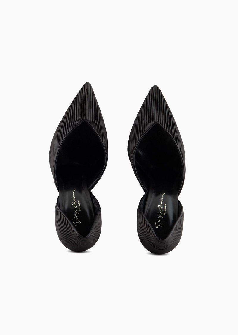 Pleated nappa-leather court shoes with heel 3