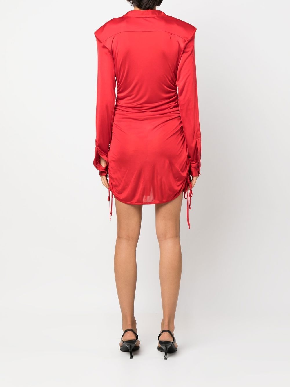 v-neck ruched dress - 4