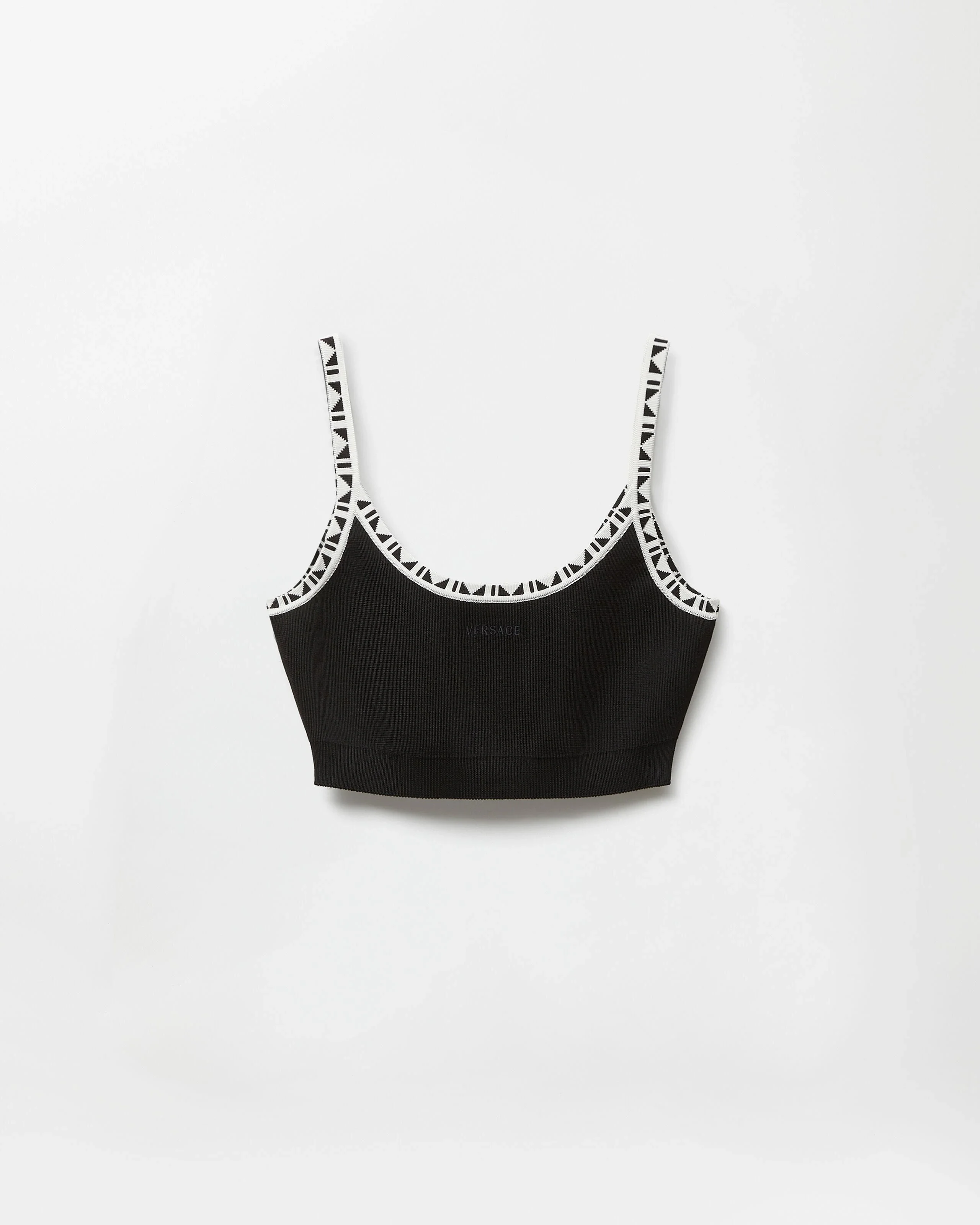 Viscose-Blend Jacquard Crop Top - 1