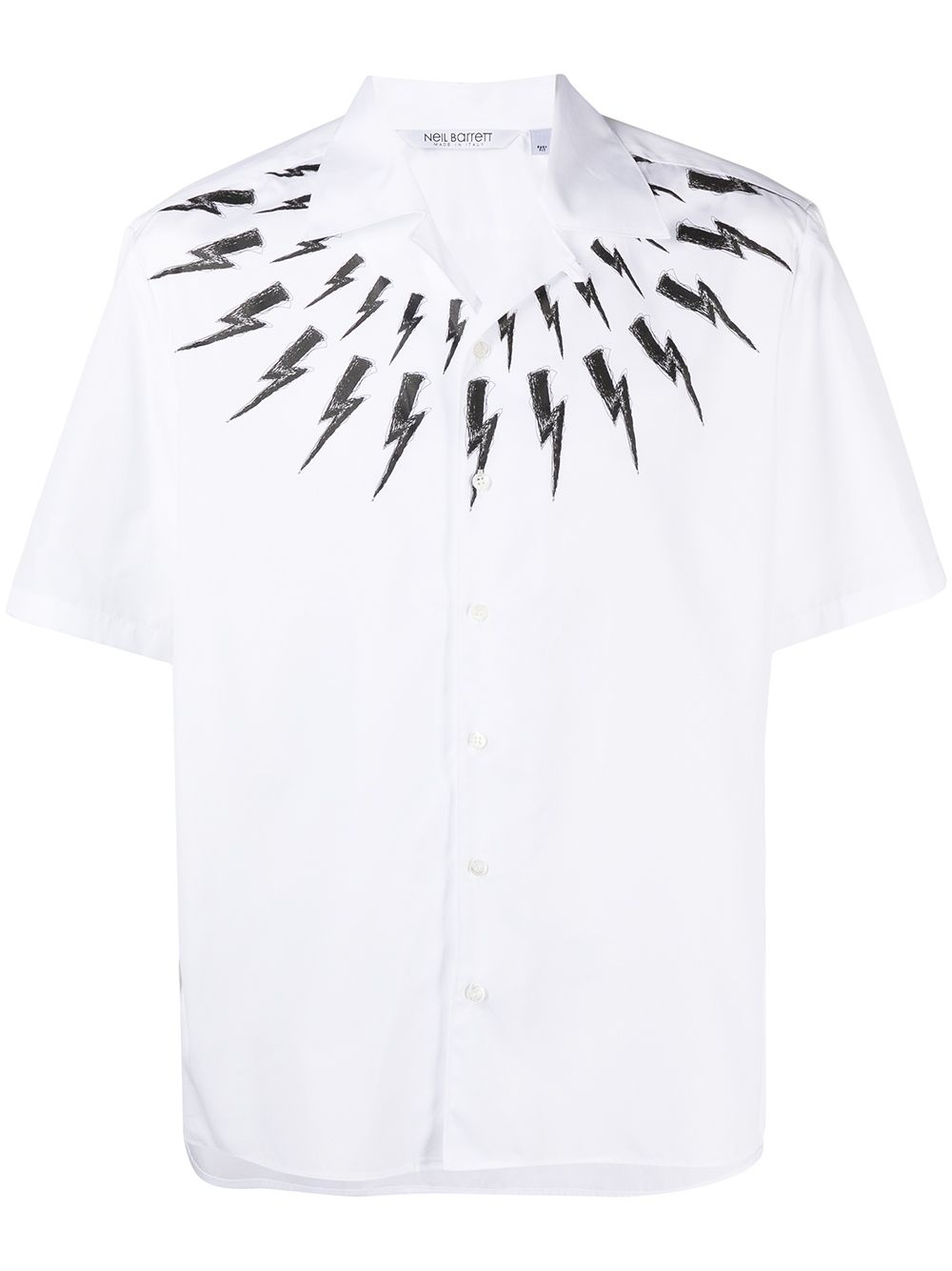 thunderbolt-print cotton shirt - 1