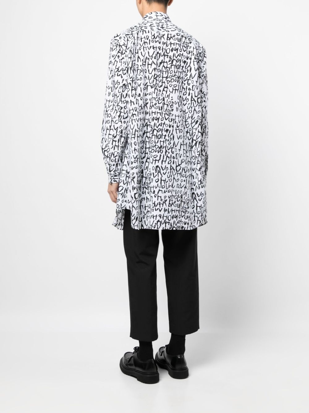 graphic-print classic-collar shirt - 4