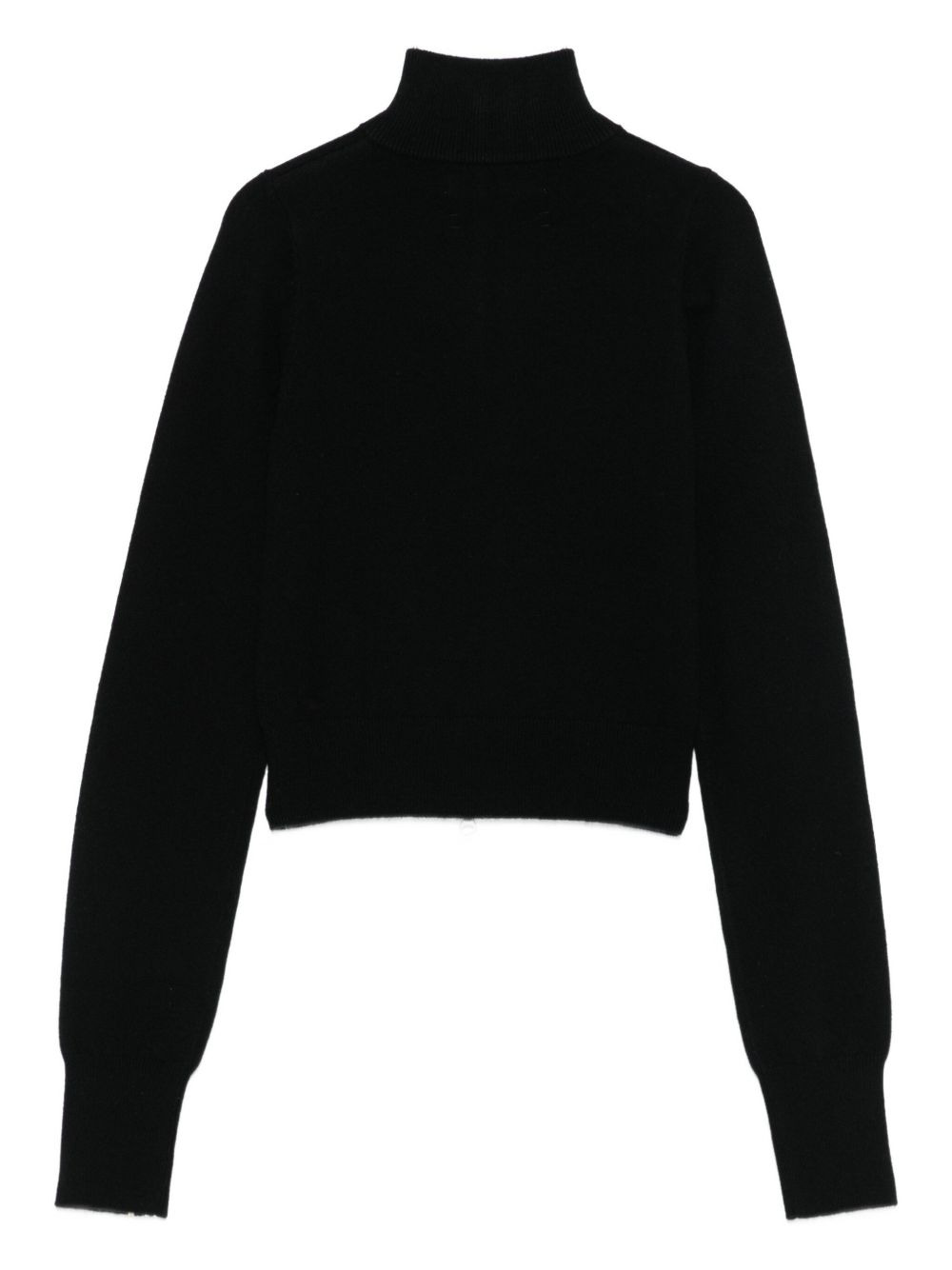 zip-front stand-collar cardigan - 2