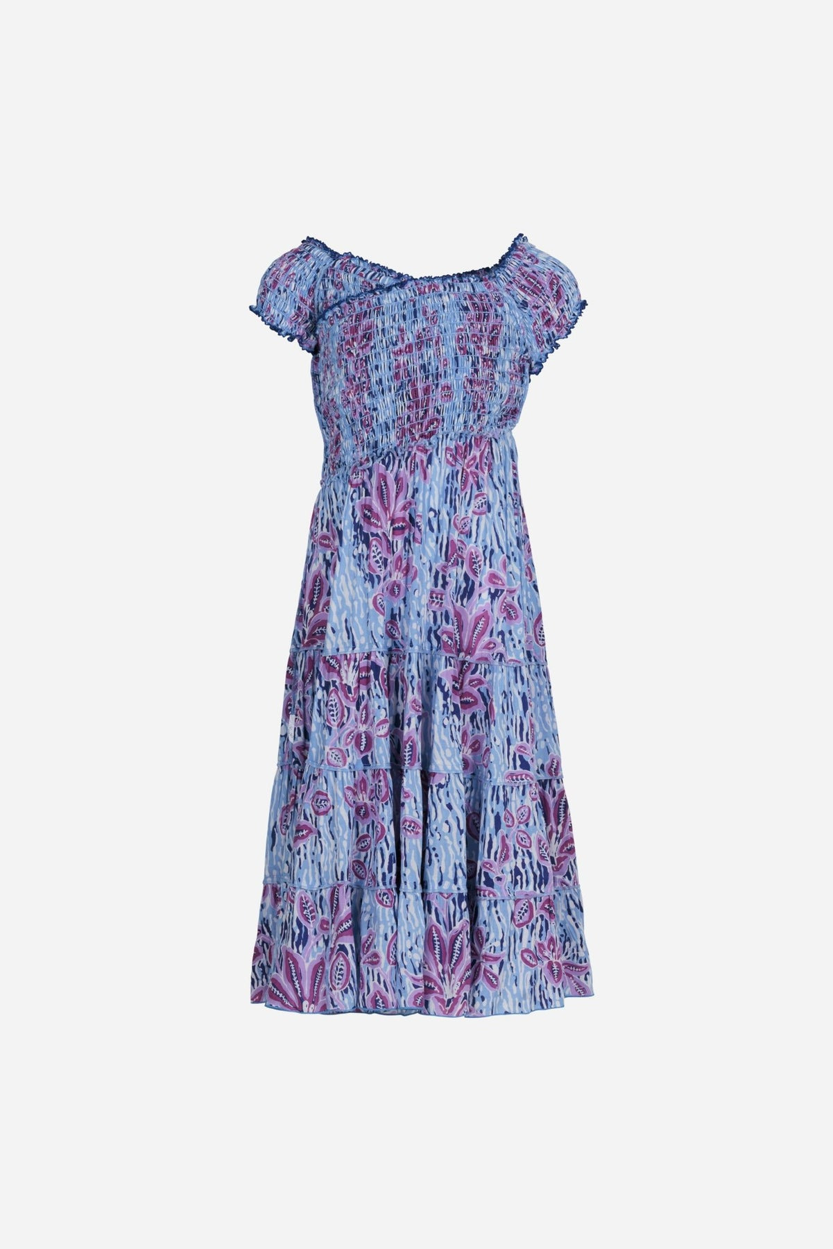 Long Dress Soledad for girls - Blue Exotic Forest - 2