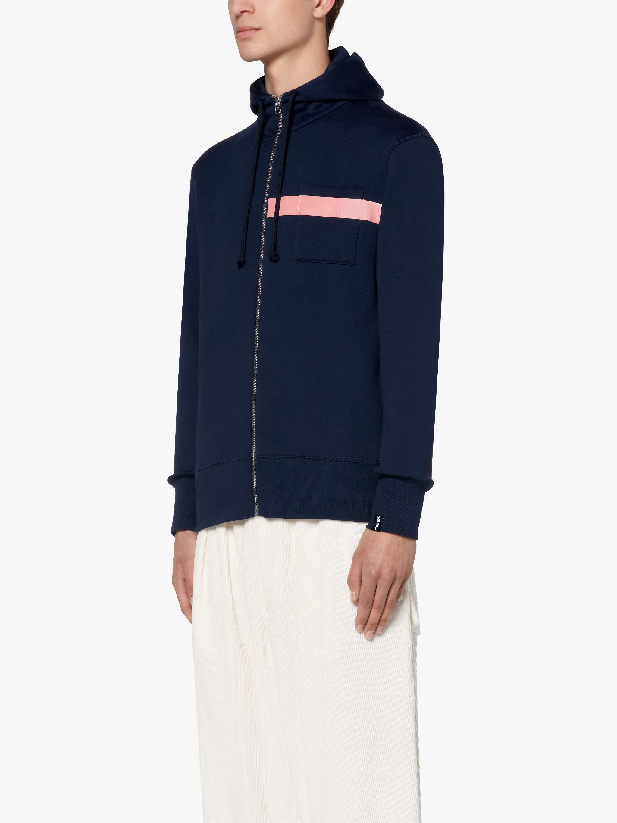 NAVY X PINK COTTON HOODED SWEATSHIRT | GJM-208 - 3