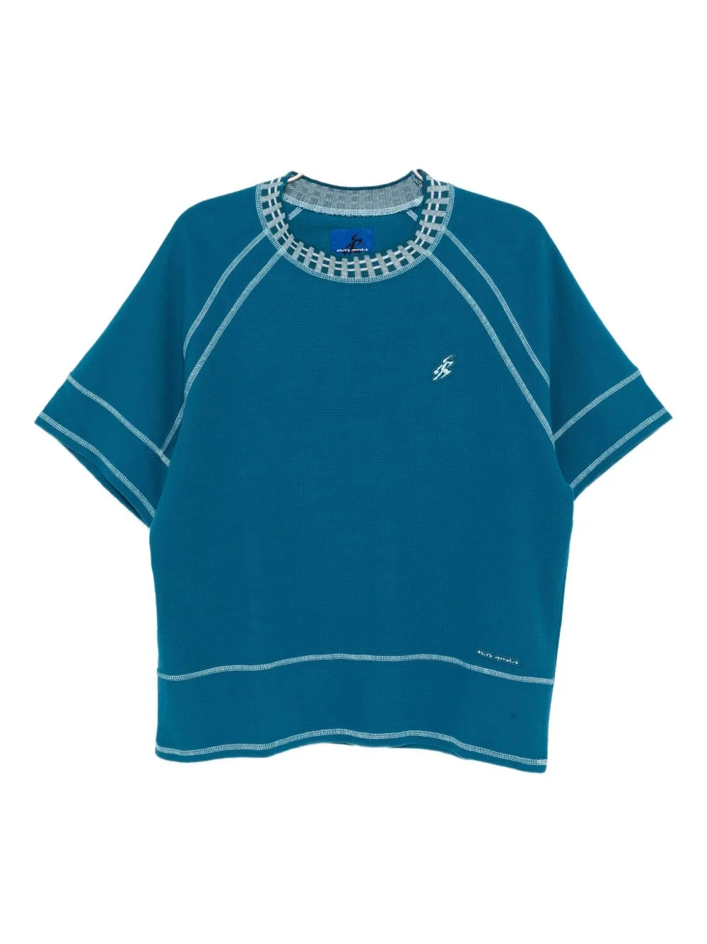 slogan-embroidered T-shirt - 1