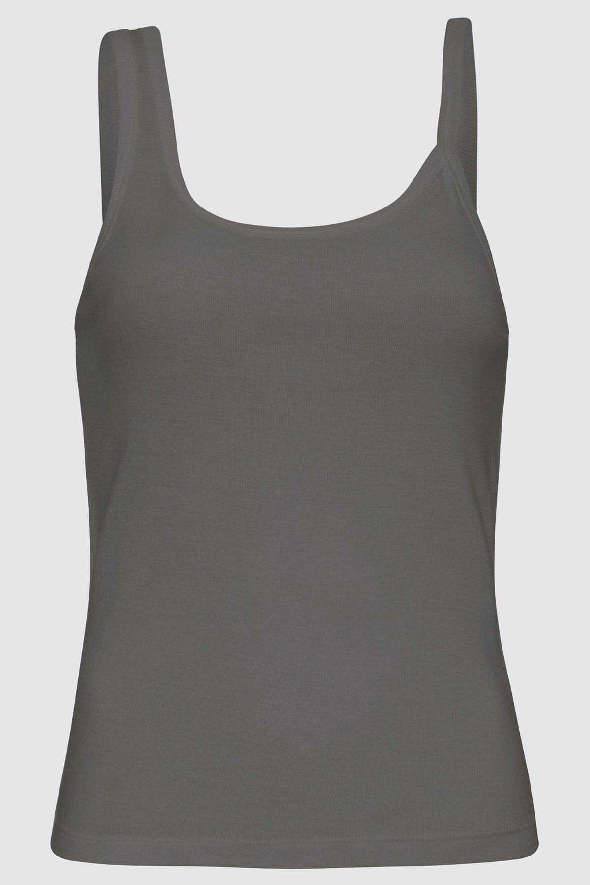 Organic Cotton Asymm Tank - Pewter Grey - 1