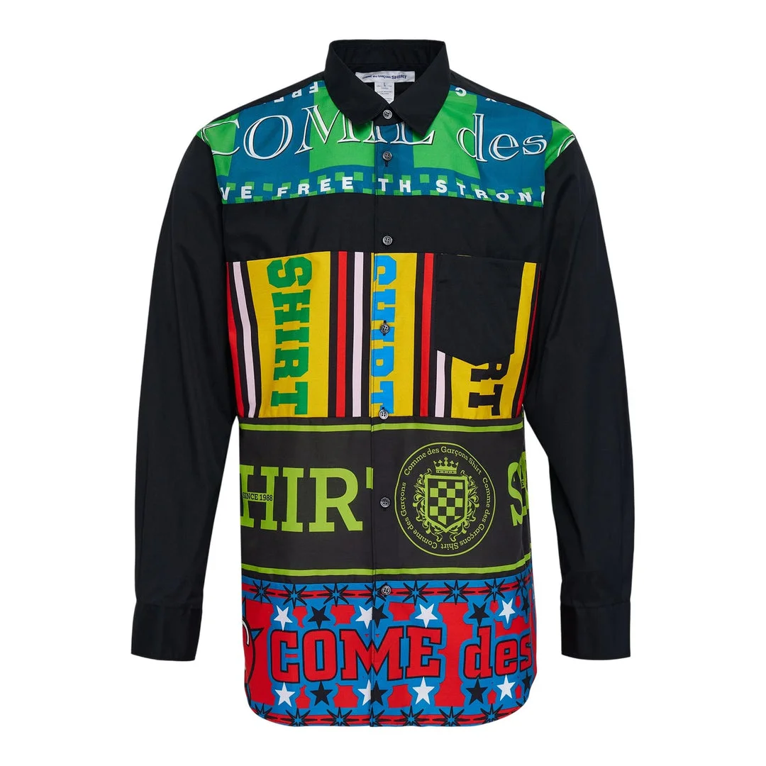 Cotton Poplin Print Long Sleeve Shirt - 1