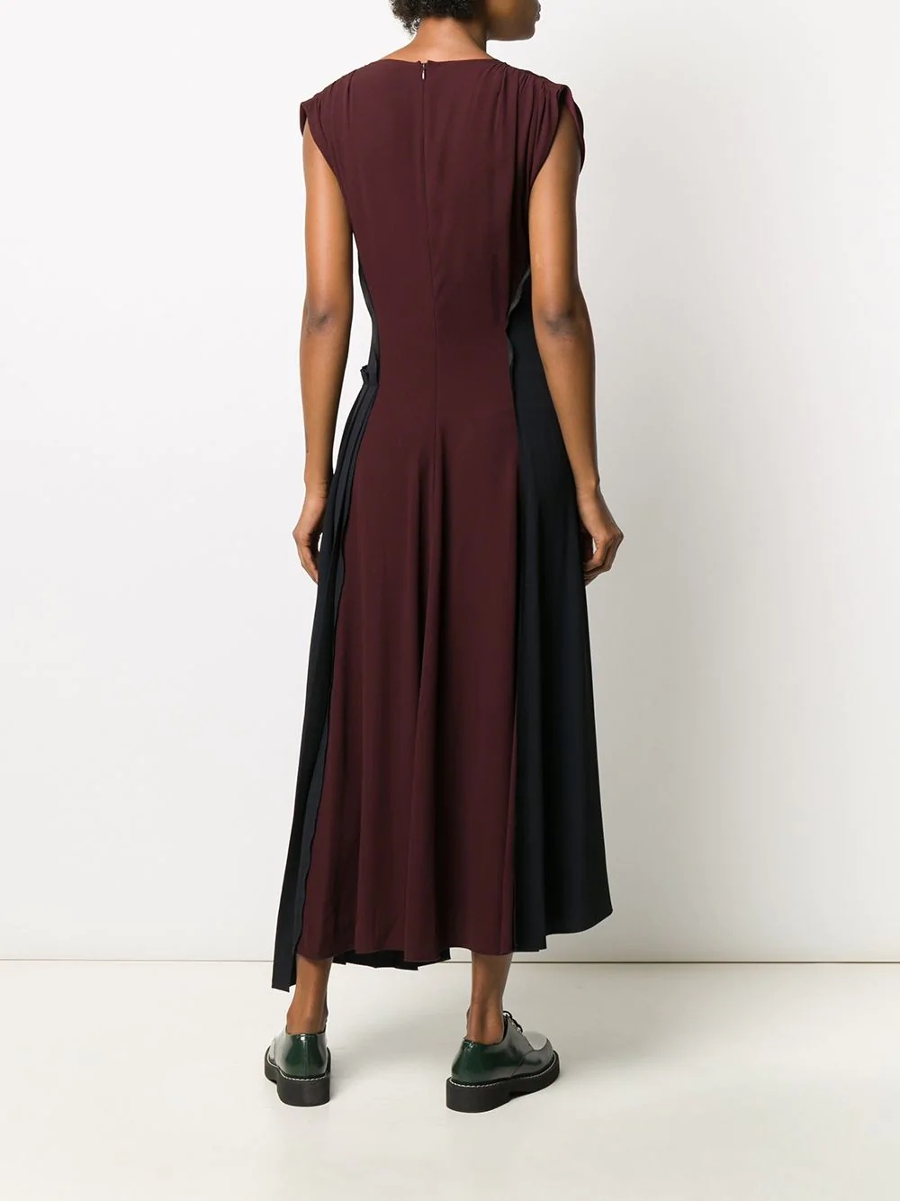 two-tone panelled long dress - 4