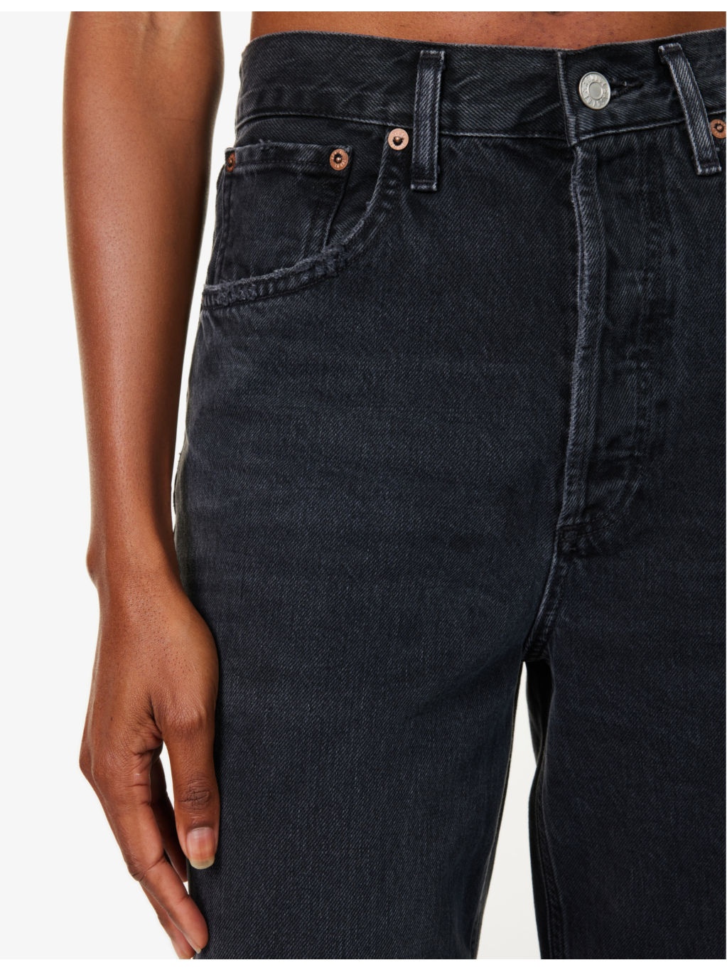 Dame five-pockets wide-leg high-rise regenerative-denim jeans - 5