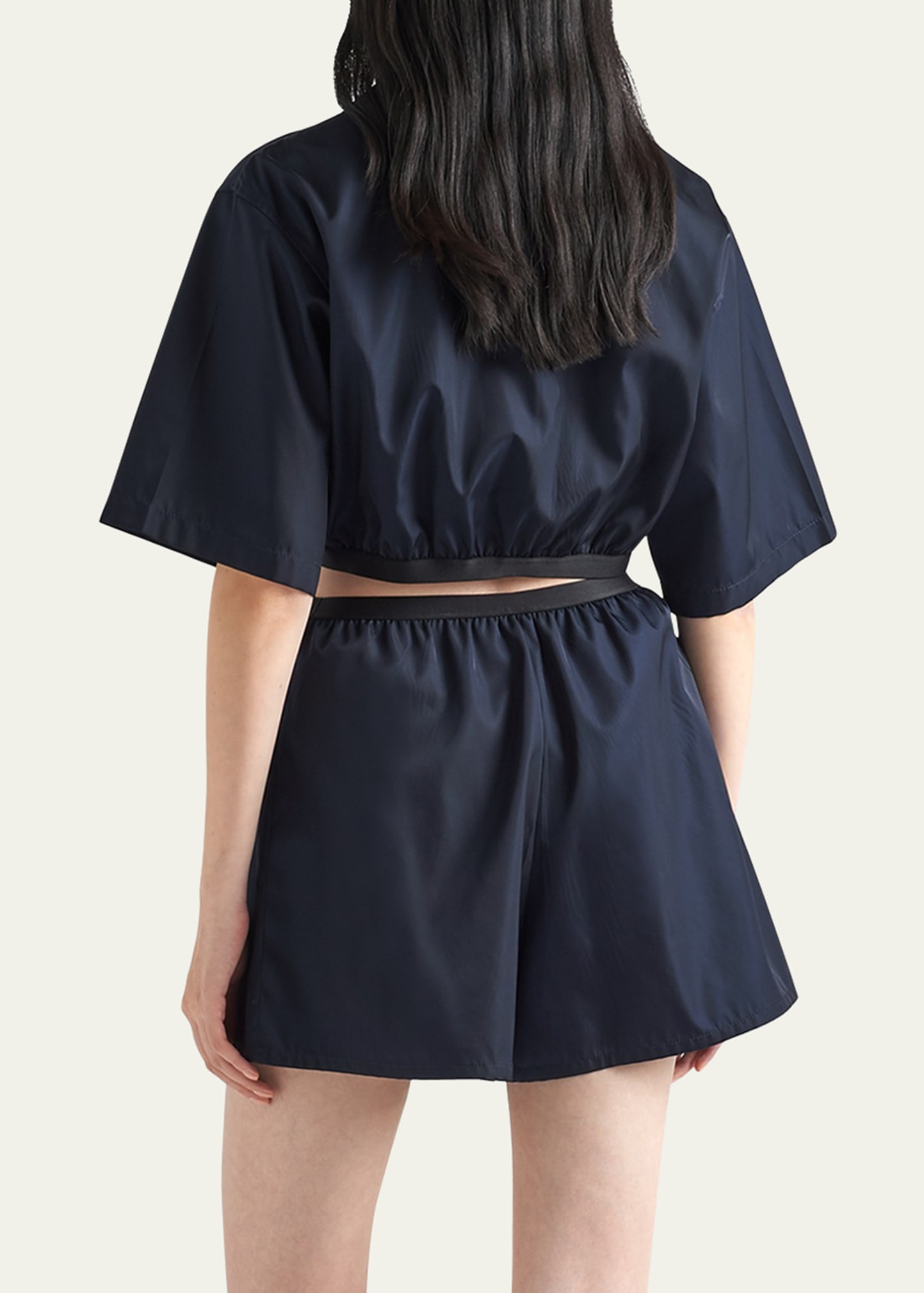 Re-Nylon Crop Collared Top - 3