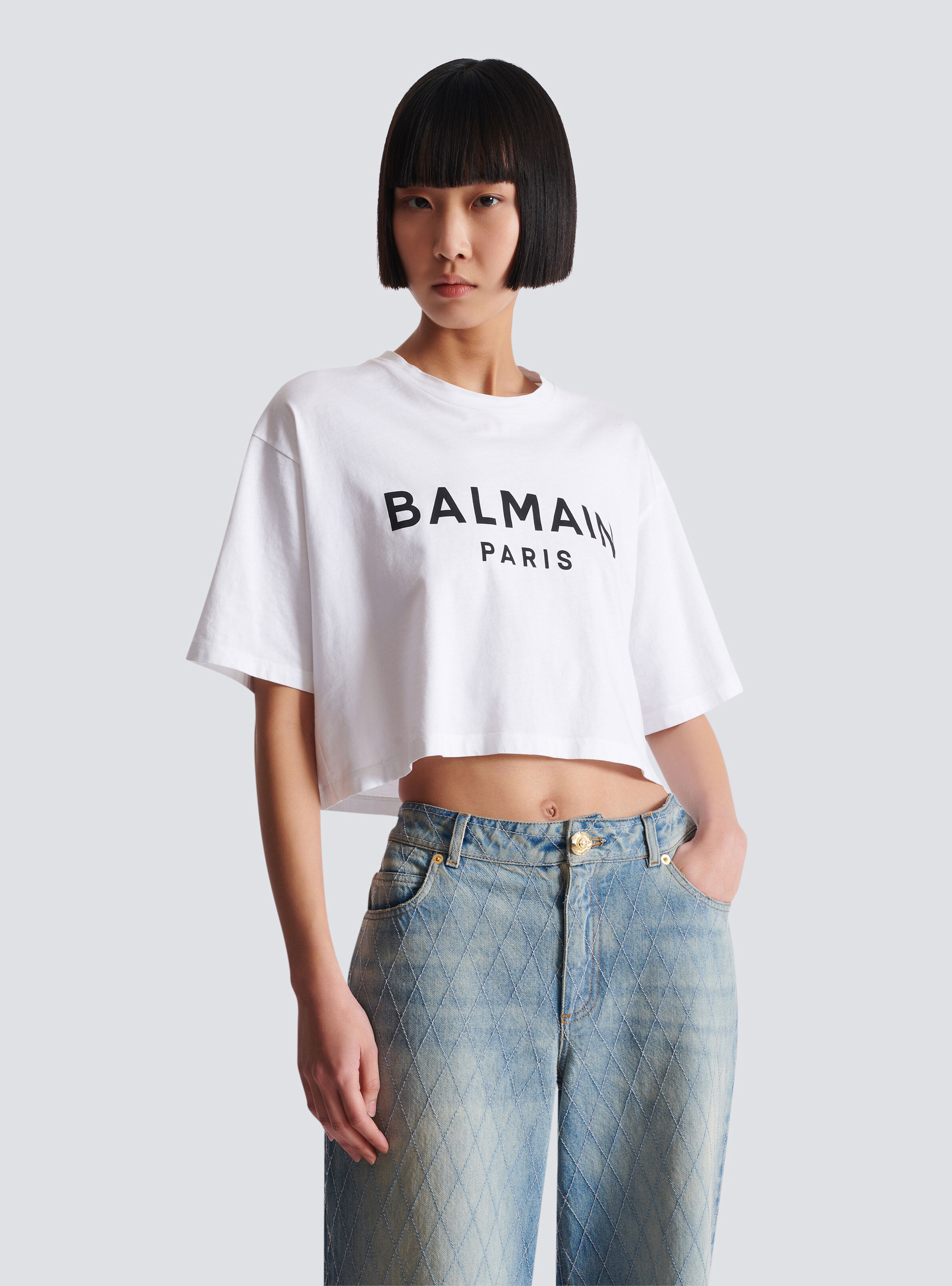 T-shirt with Balmain Paris print - 6