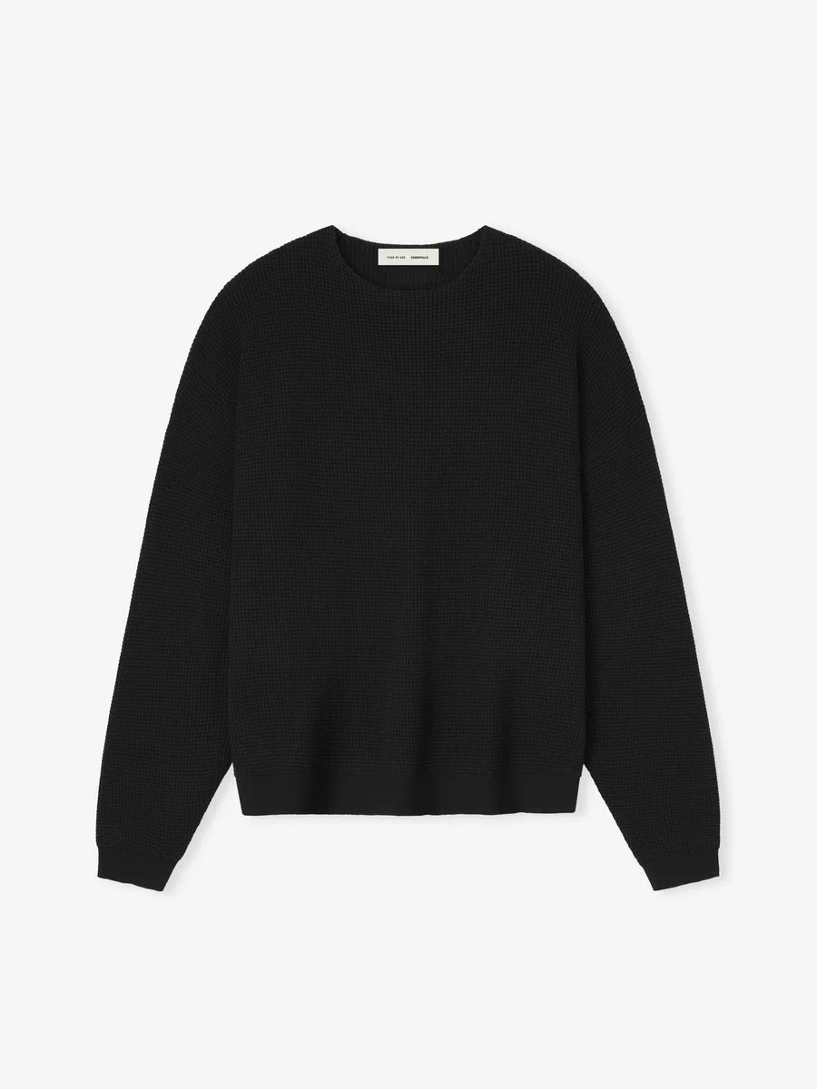 Waffle Crewneck Sweater - 1